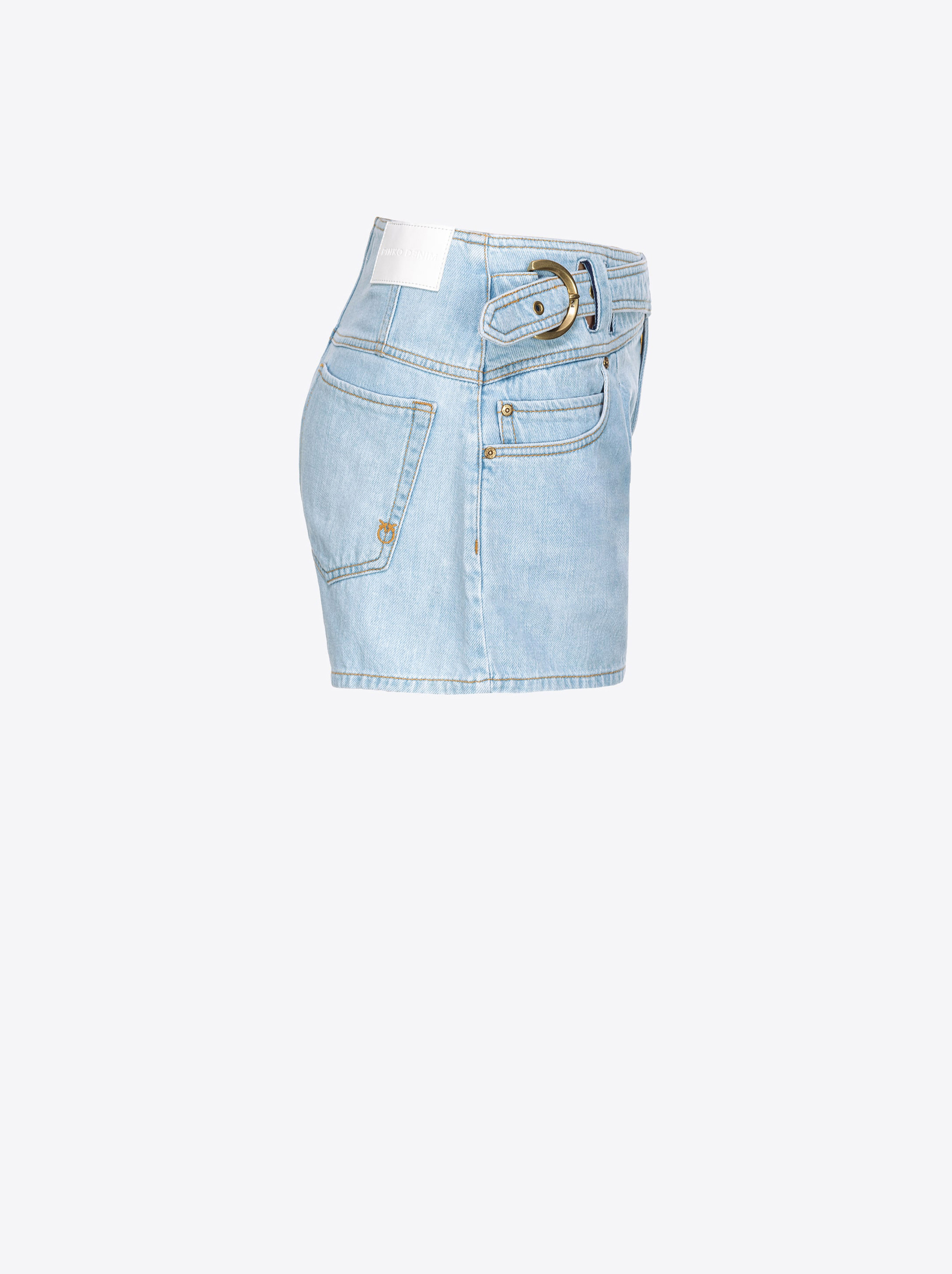 Shop Pinko Lightweight Denim Shorts In Délavage Clair