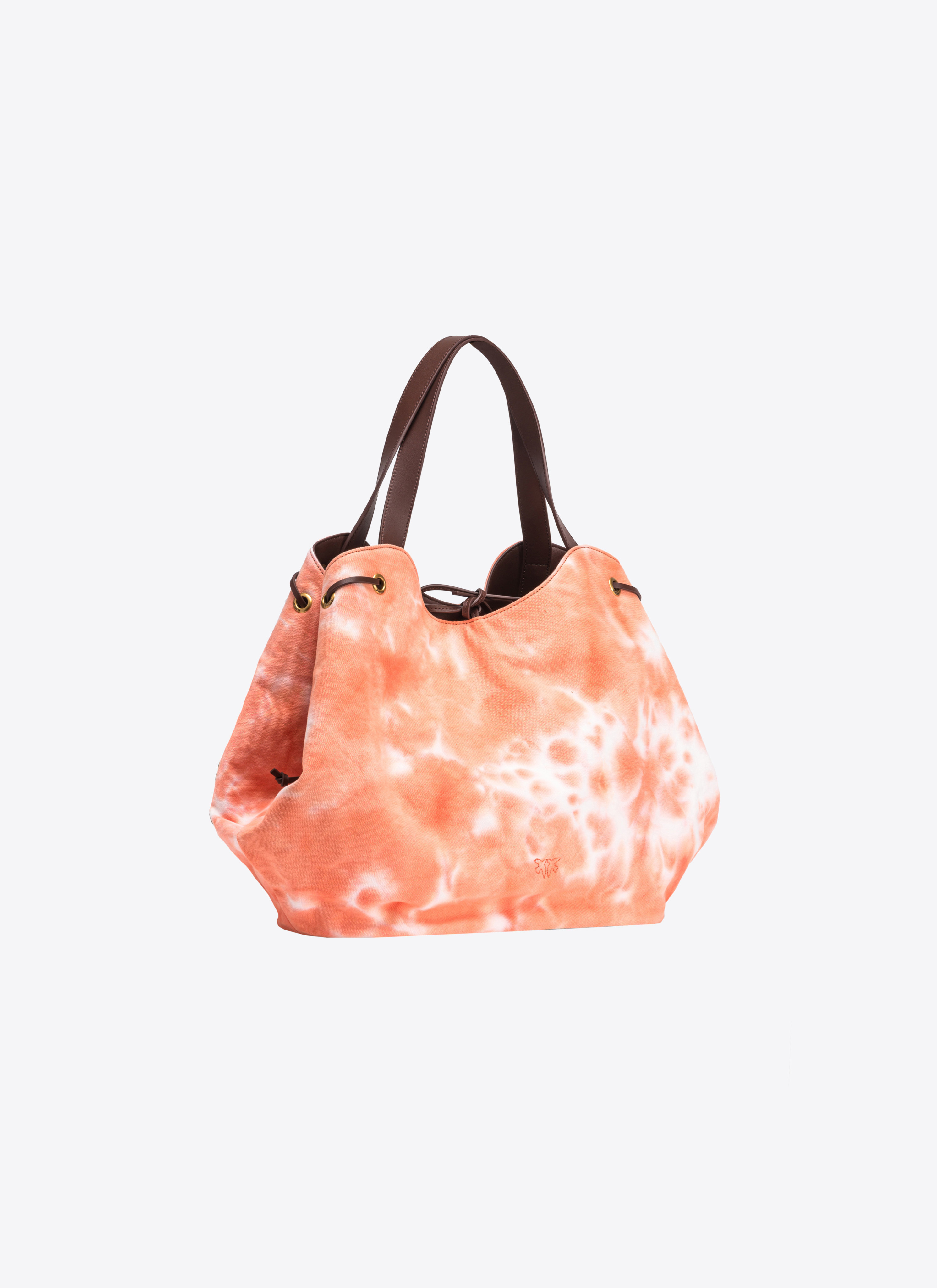 Сумка Extra Pagoda Shopper из холщовой ткани с узором в технике Tie & Dye - ОРАНЖЕВЫЙ - large