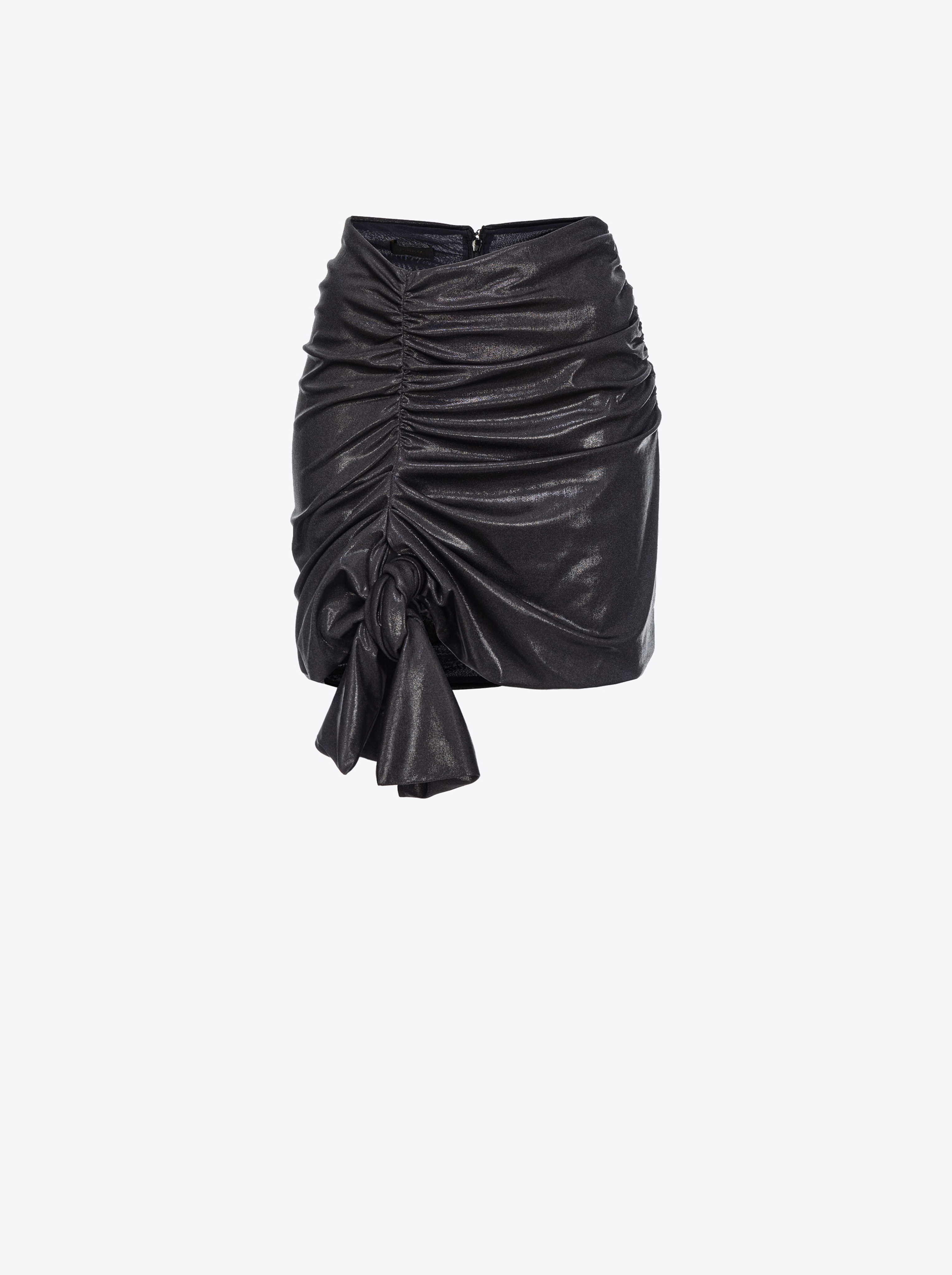Pinko Minirock mit Raffung aus Jersey in Metallic-Optik