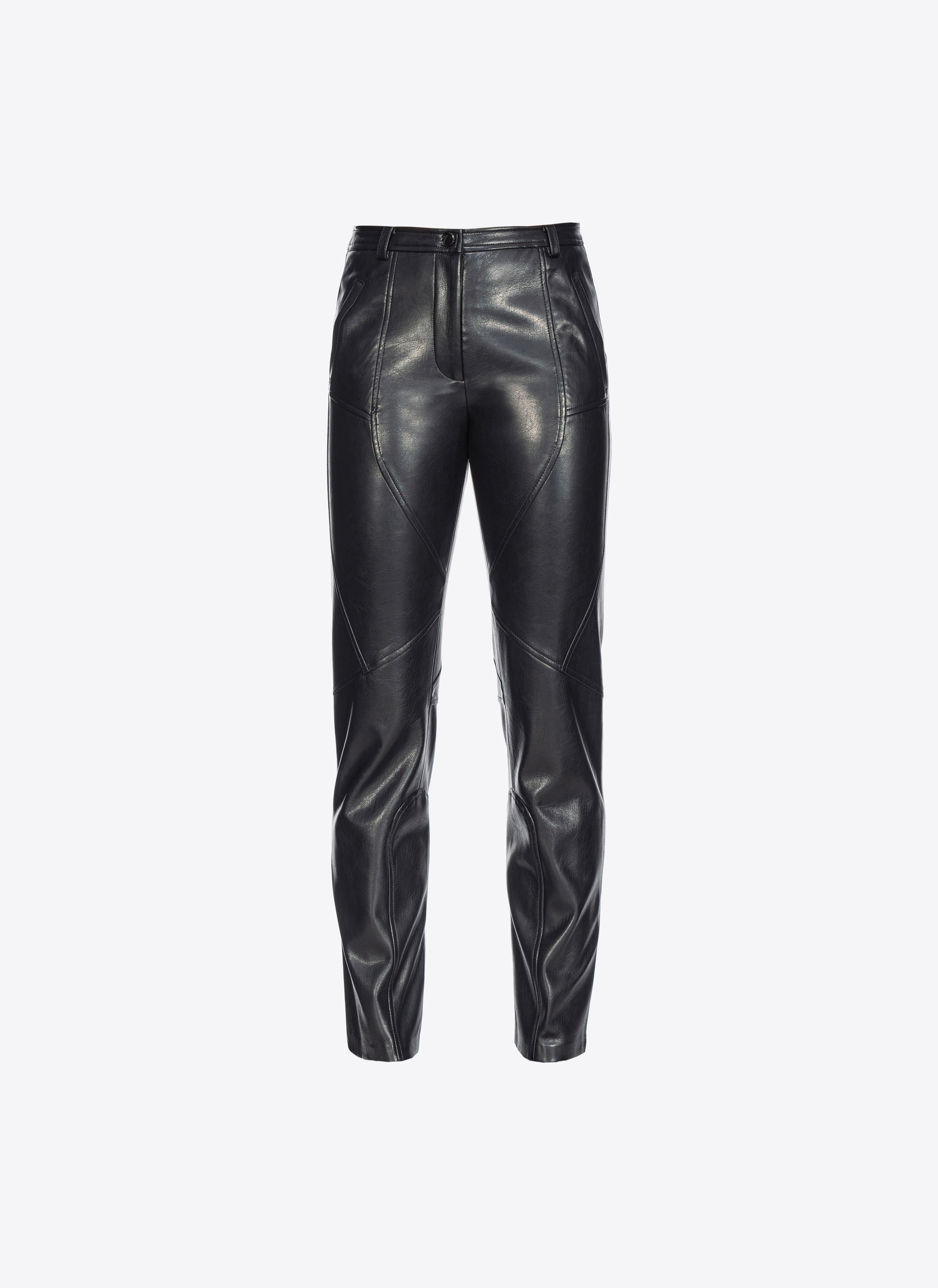 Pinko Hose in geknitterter Lederoptik
