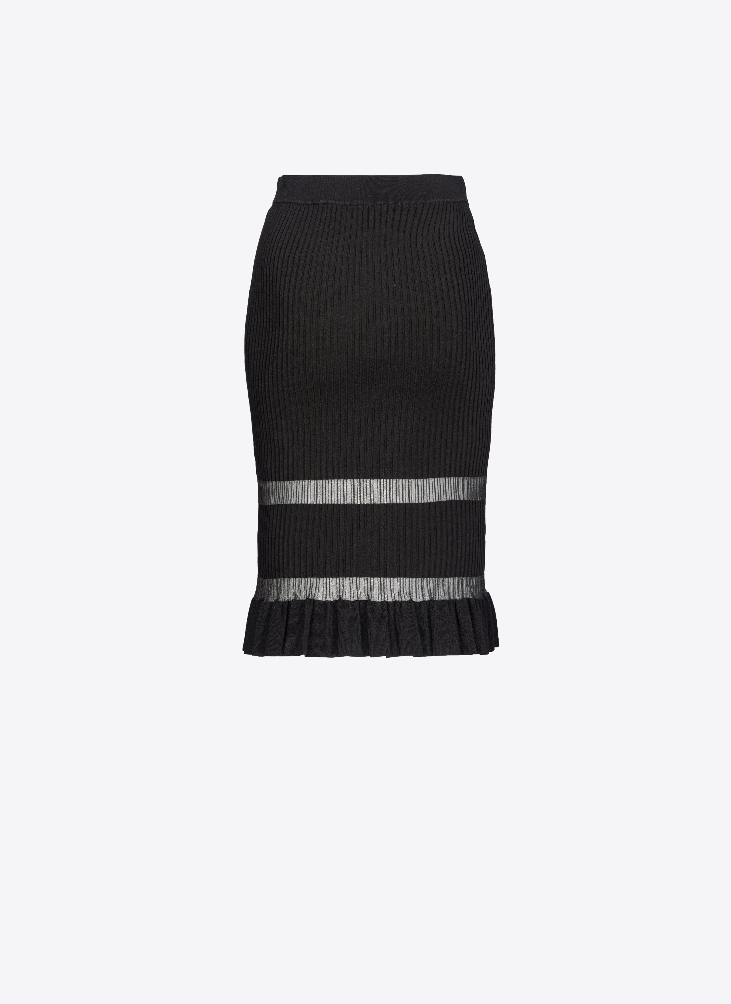 Shop Pinko Ribbed Midi Skirt In Limo Black