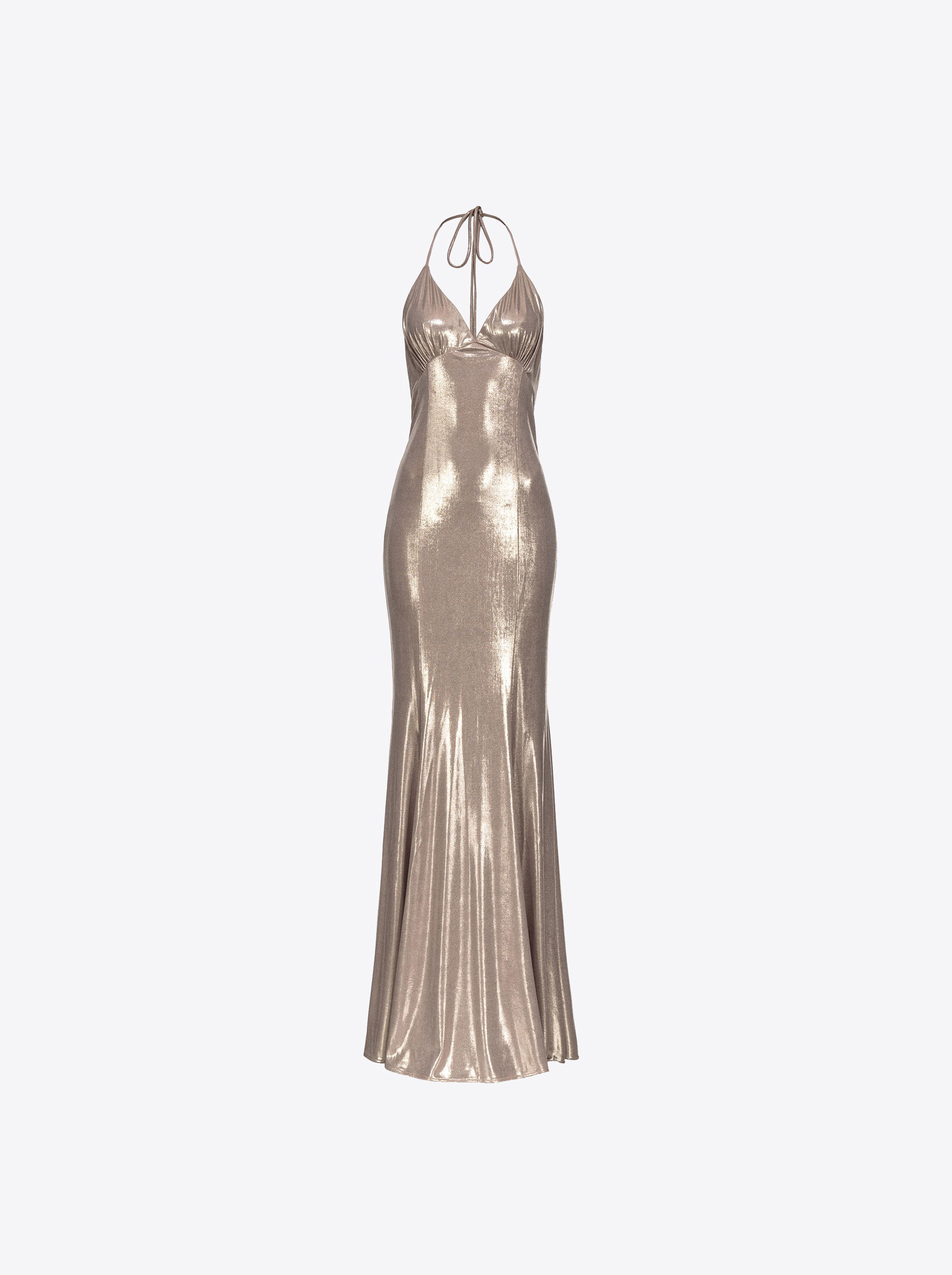 Pinko Langes Jerseykleid Metallic