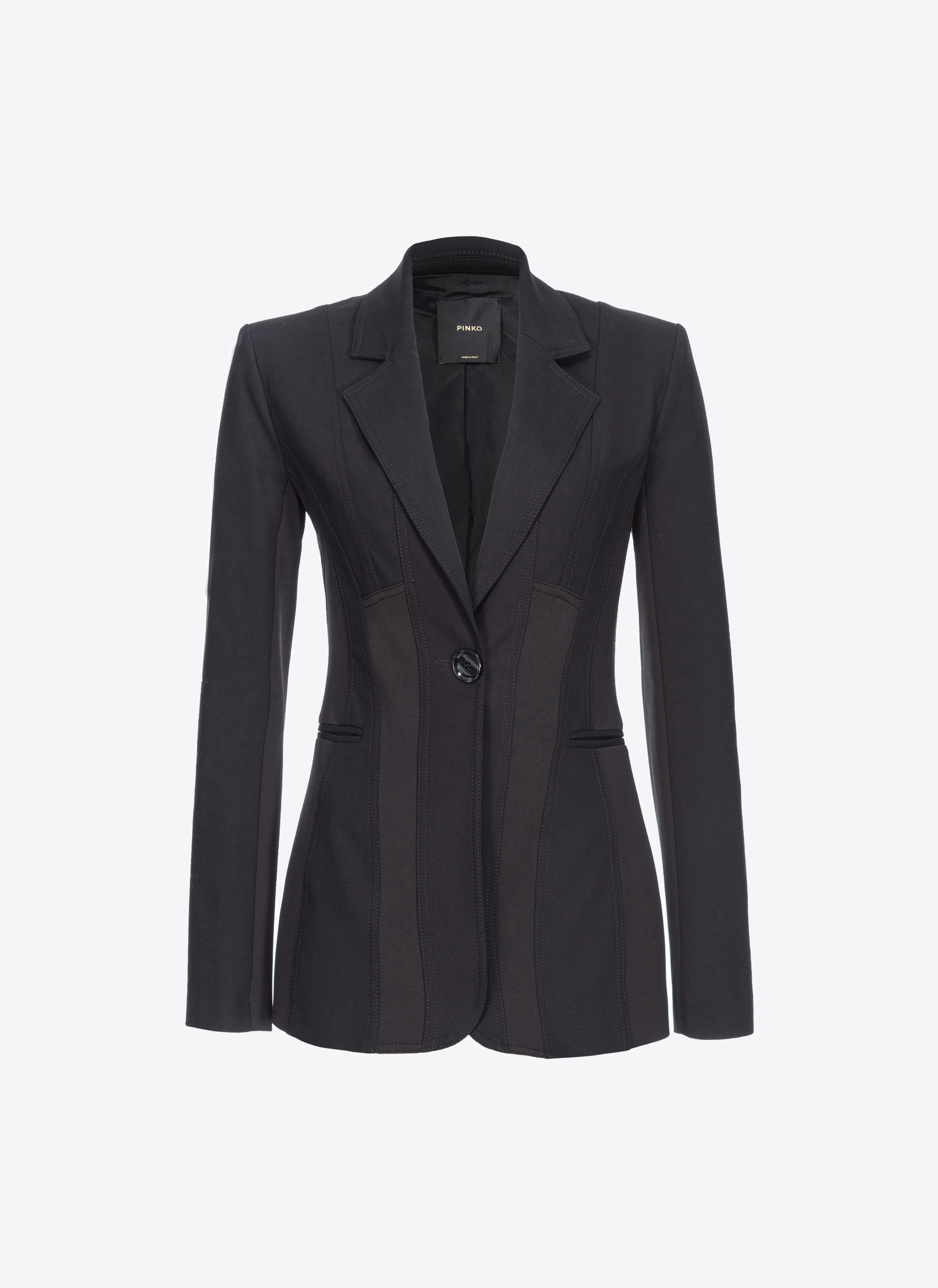 Pinko Einreihiger Blazer aus zwei Materialien