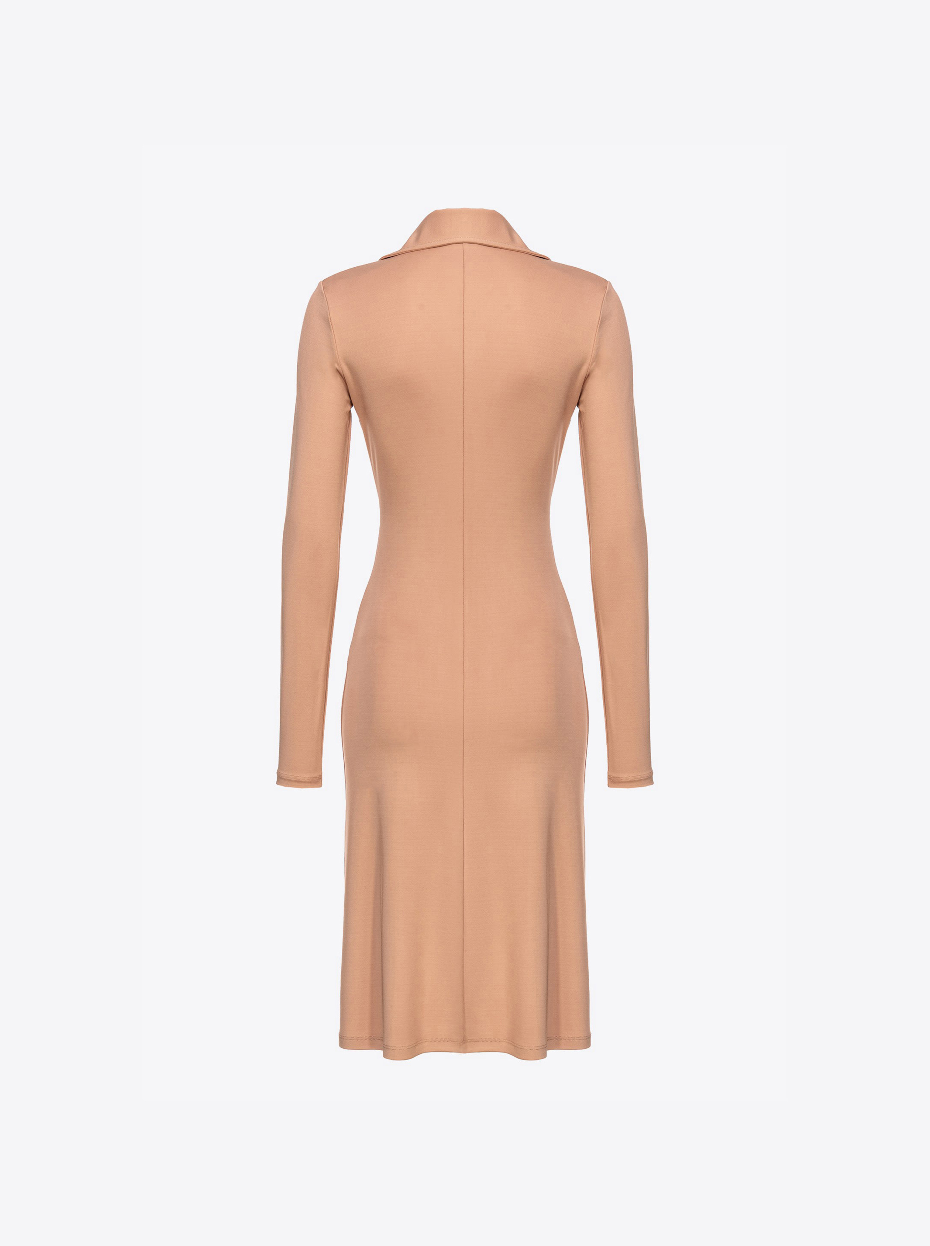 Shop Pinko Robe Midi Drapée En Interlock In Tawny-brown Beige