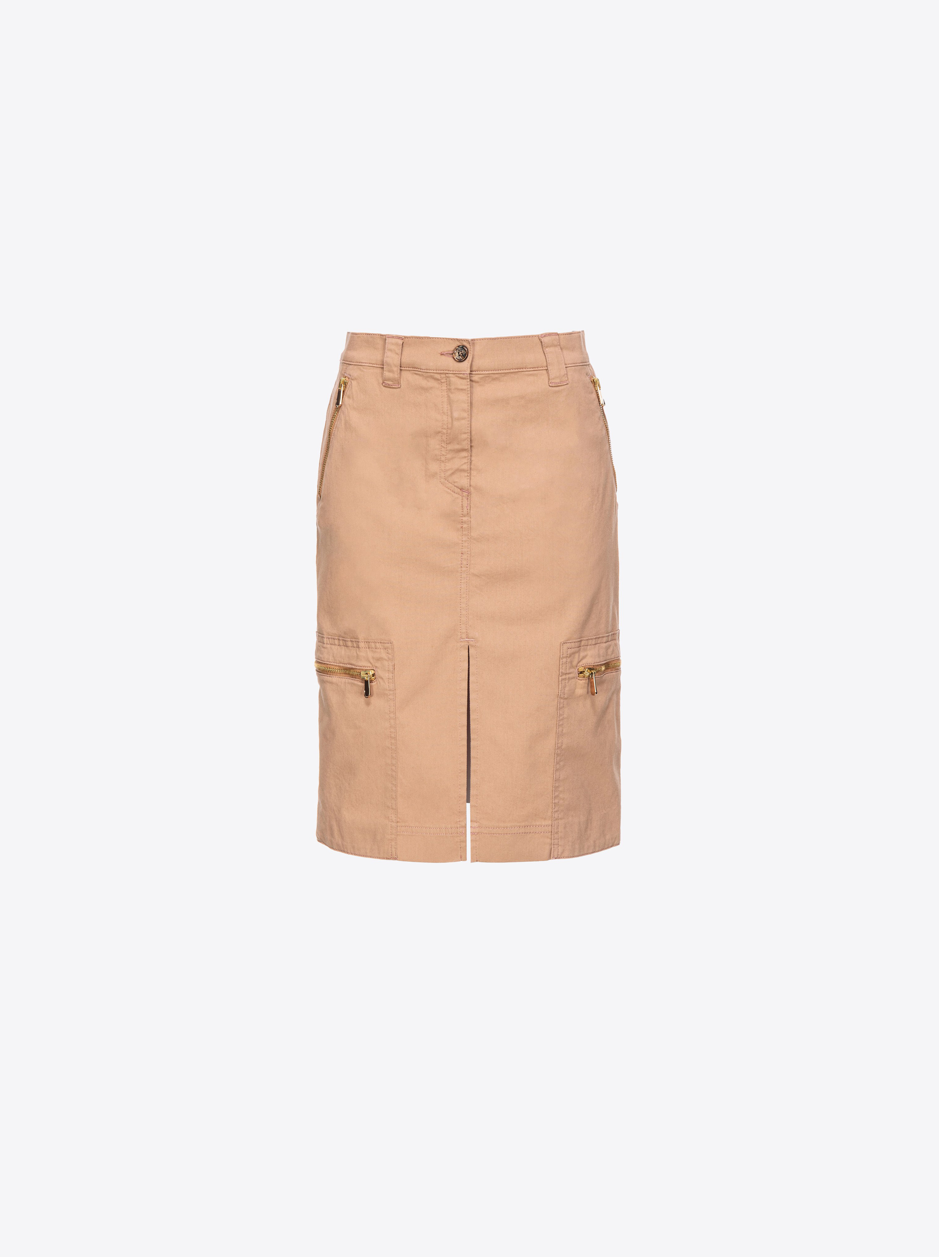 Pinko Cavalry Calf-length Skirt In Tawny-brown Beige