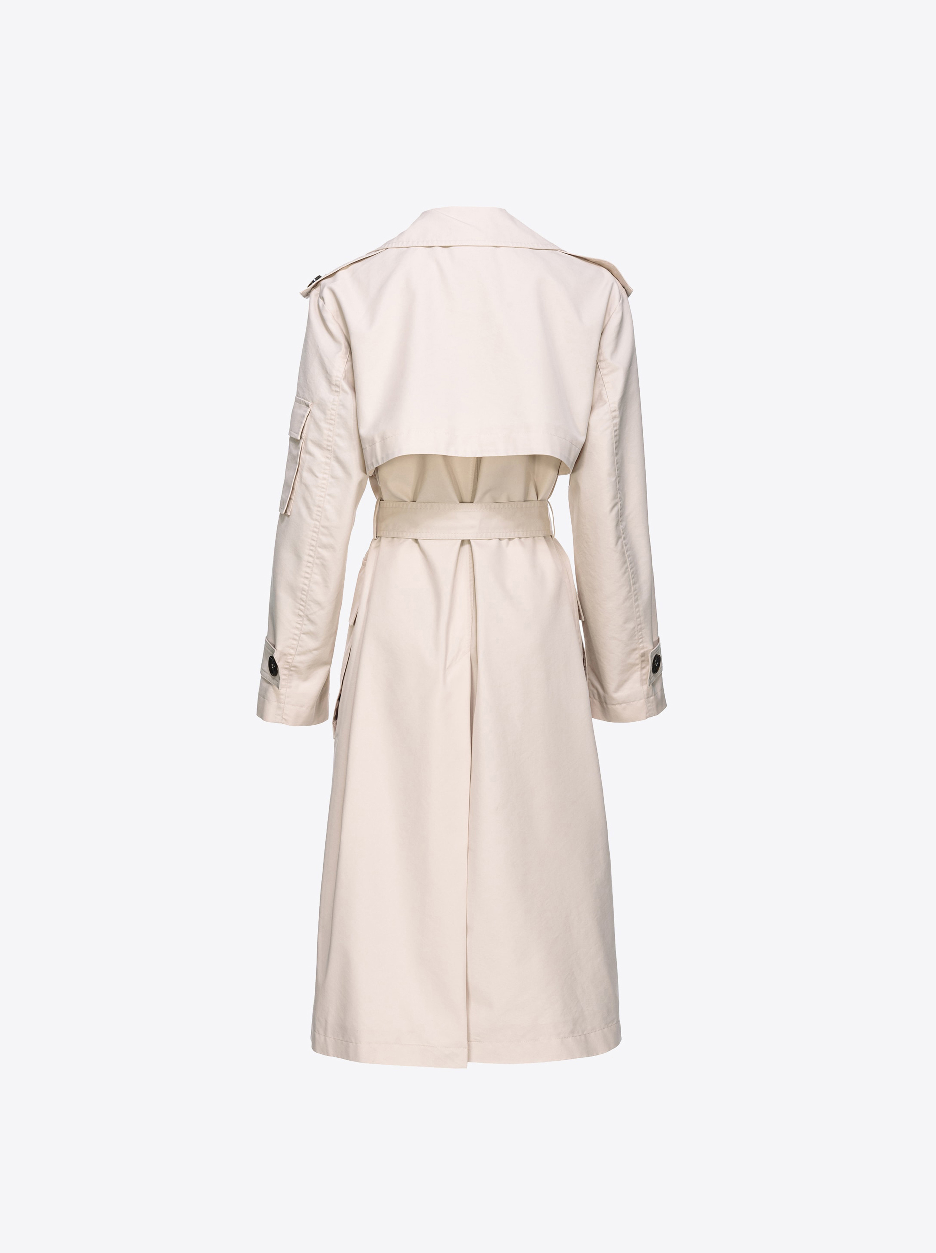 Shop Pinko Technical Gabardine Trench Coat In Beige-farine D'avoine