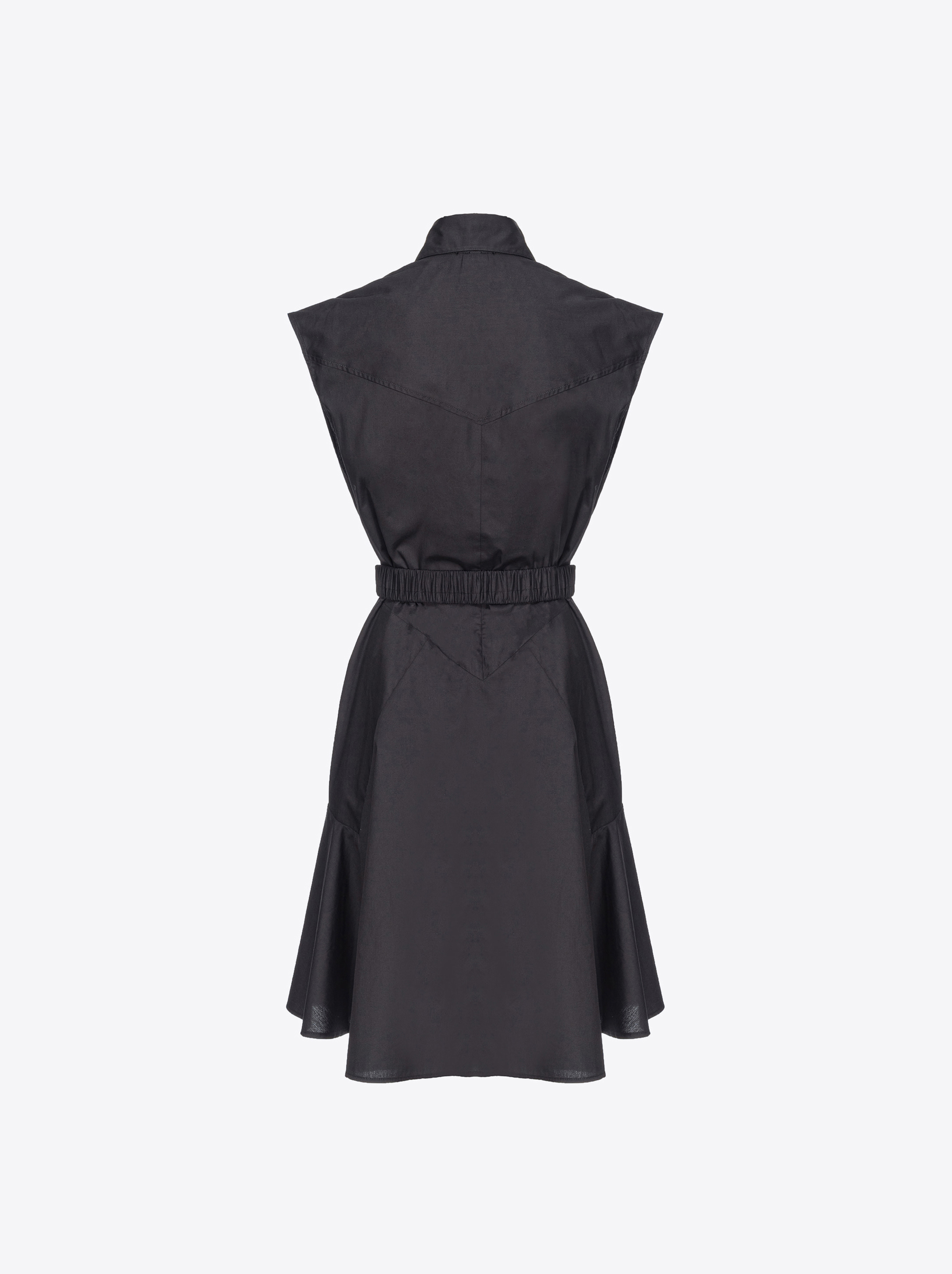 Shop Pinko Robe Chemise Avec Ceinture Love Birds In Noir Limousine