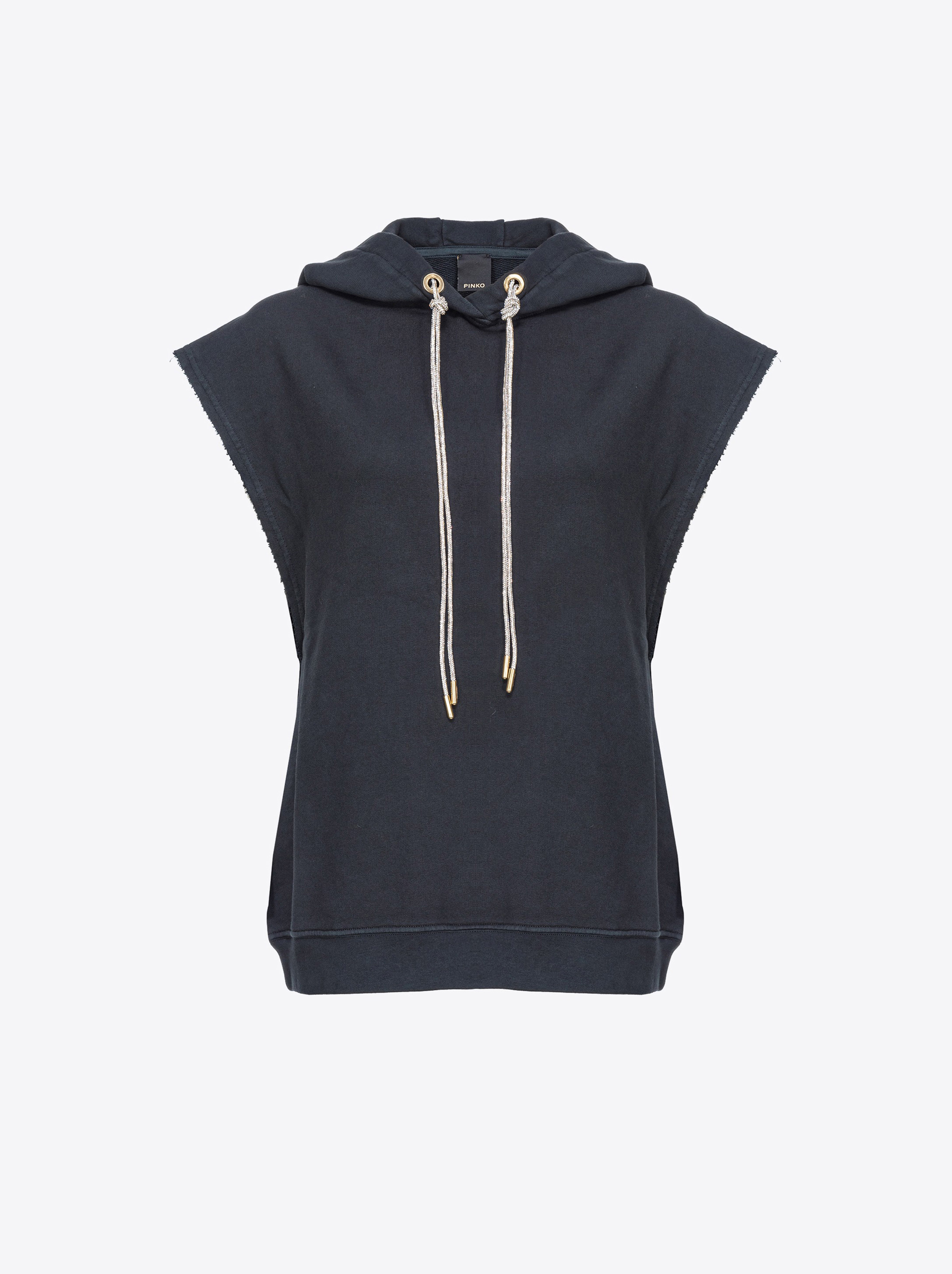Pinko Ärmelloses Sweatshirt mit strassbesetztem Kordelzug