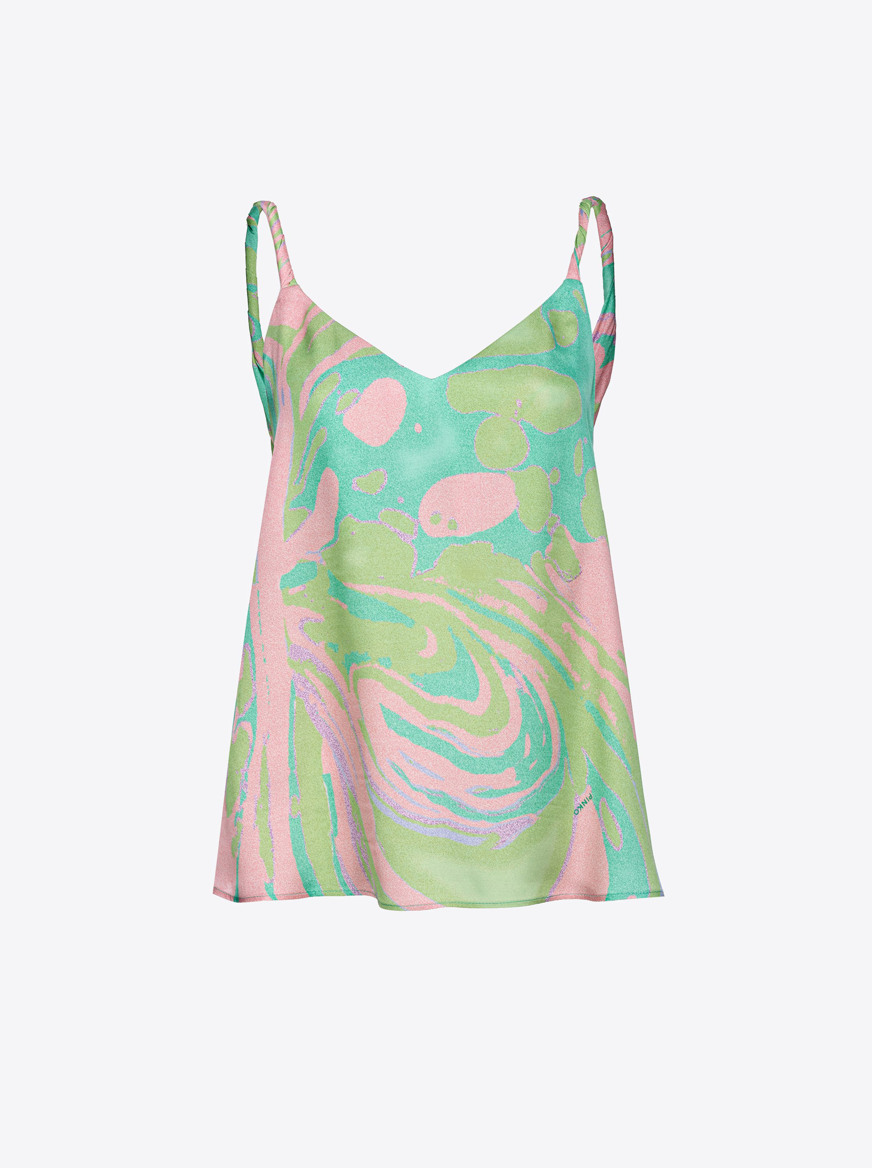 Pinko Tanktop aus Satin mit Splash-Print