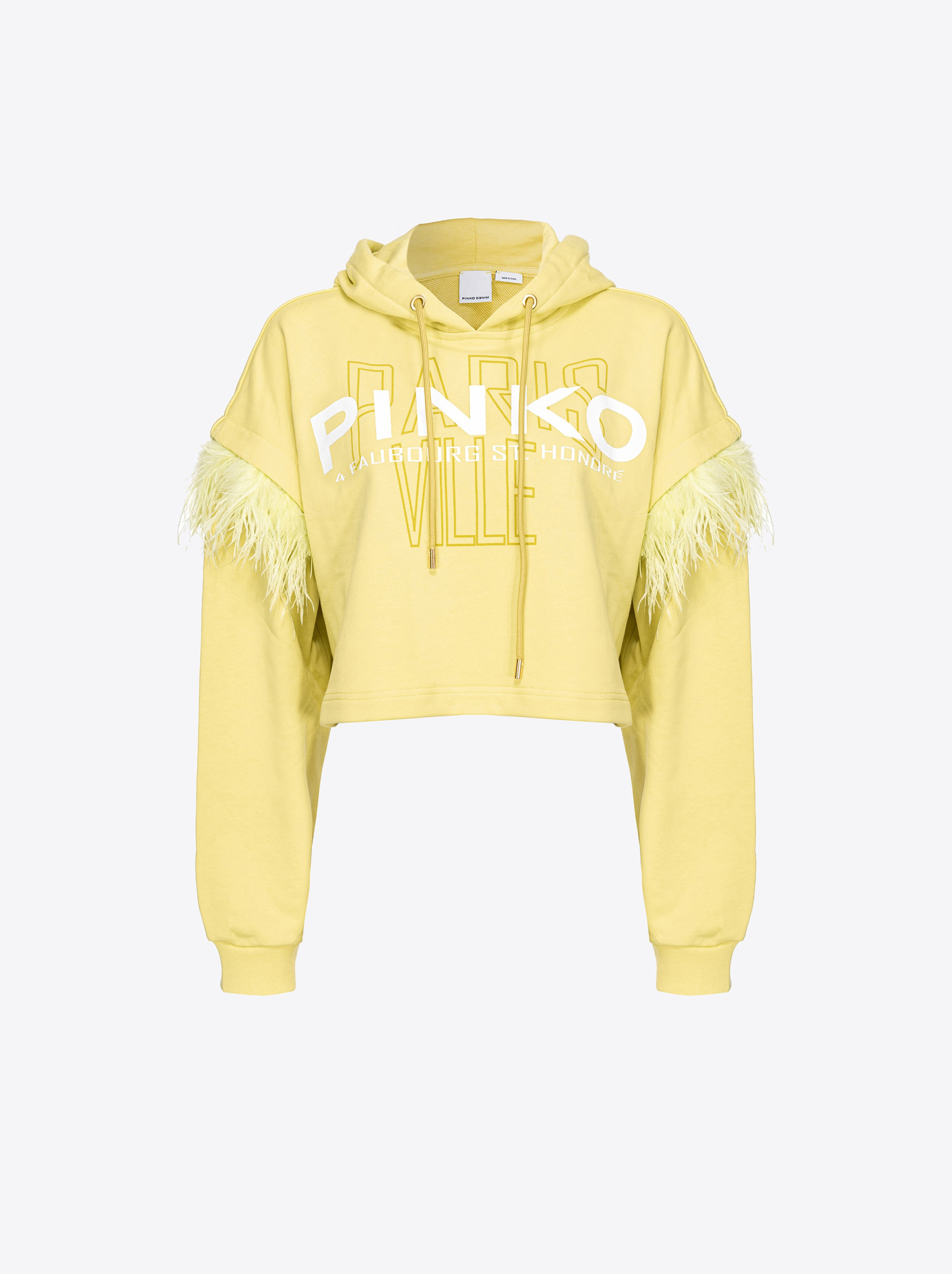 Pinko Cities Sweatshirt With Feathers In H23