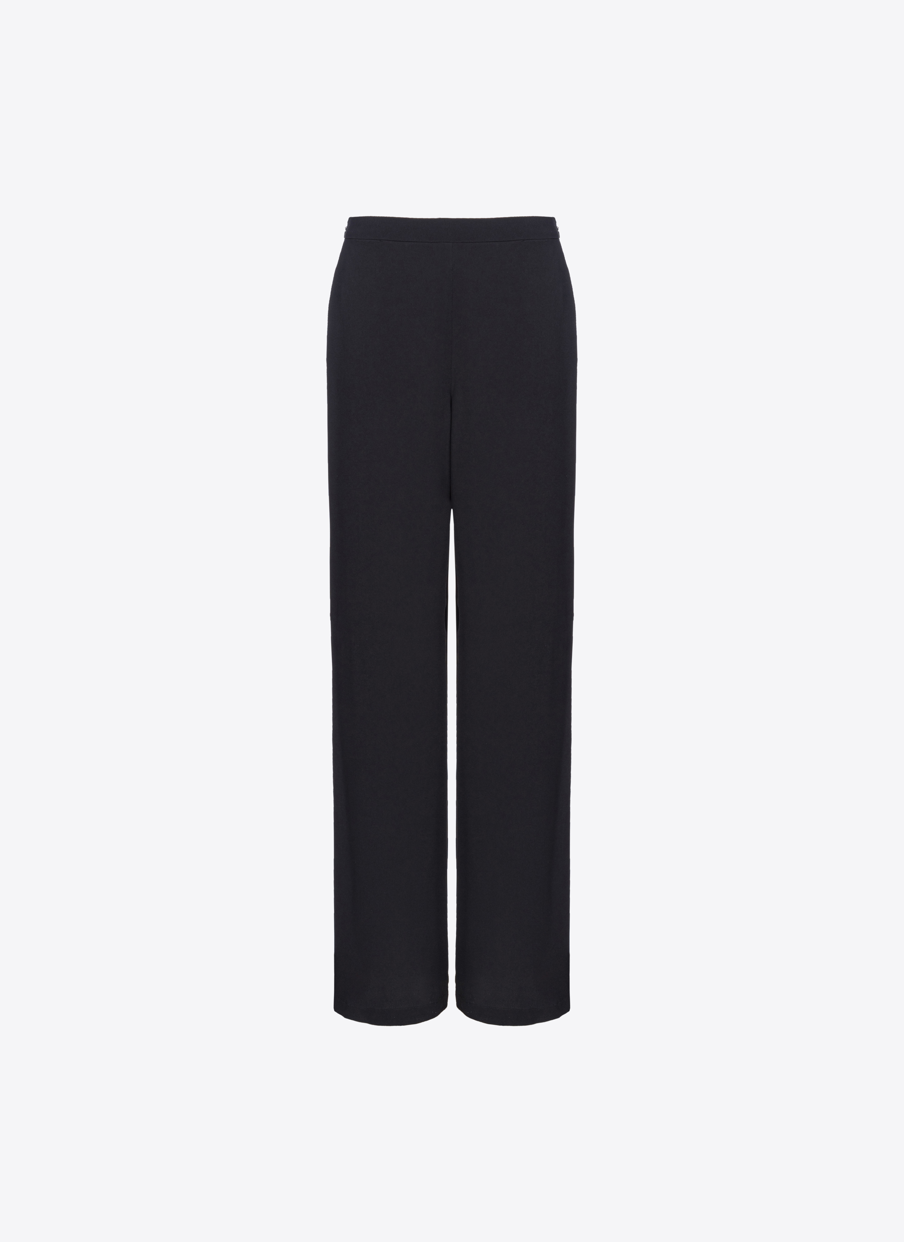 Pinko Crepe De Chine Pull-on Trousers In Limo Black