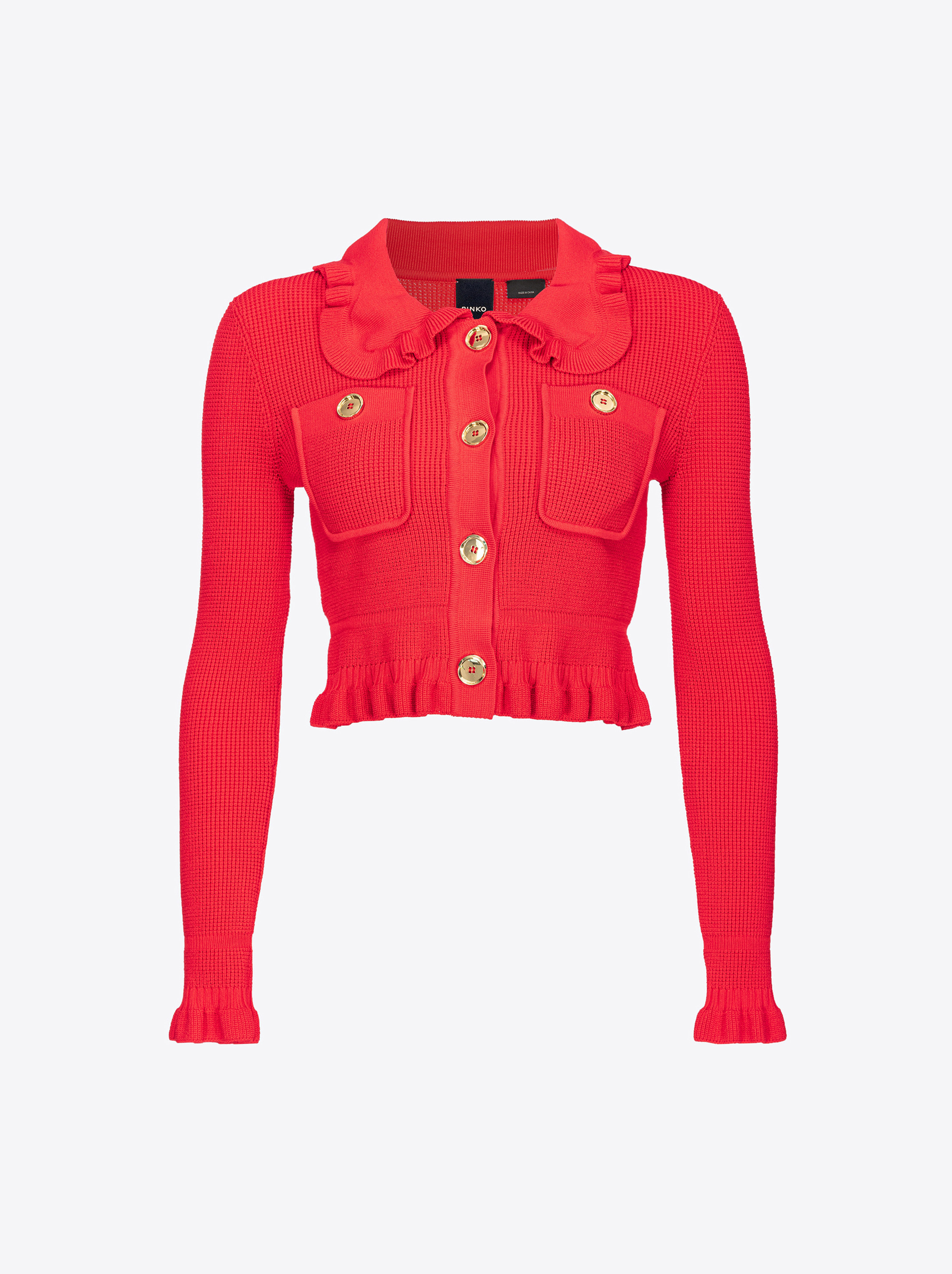 Pinko Small Knit Jacket In Rouge Formule 1