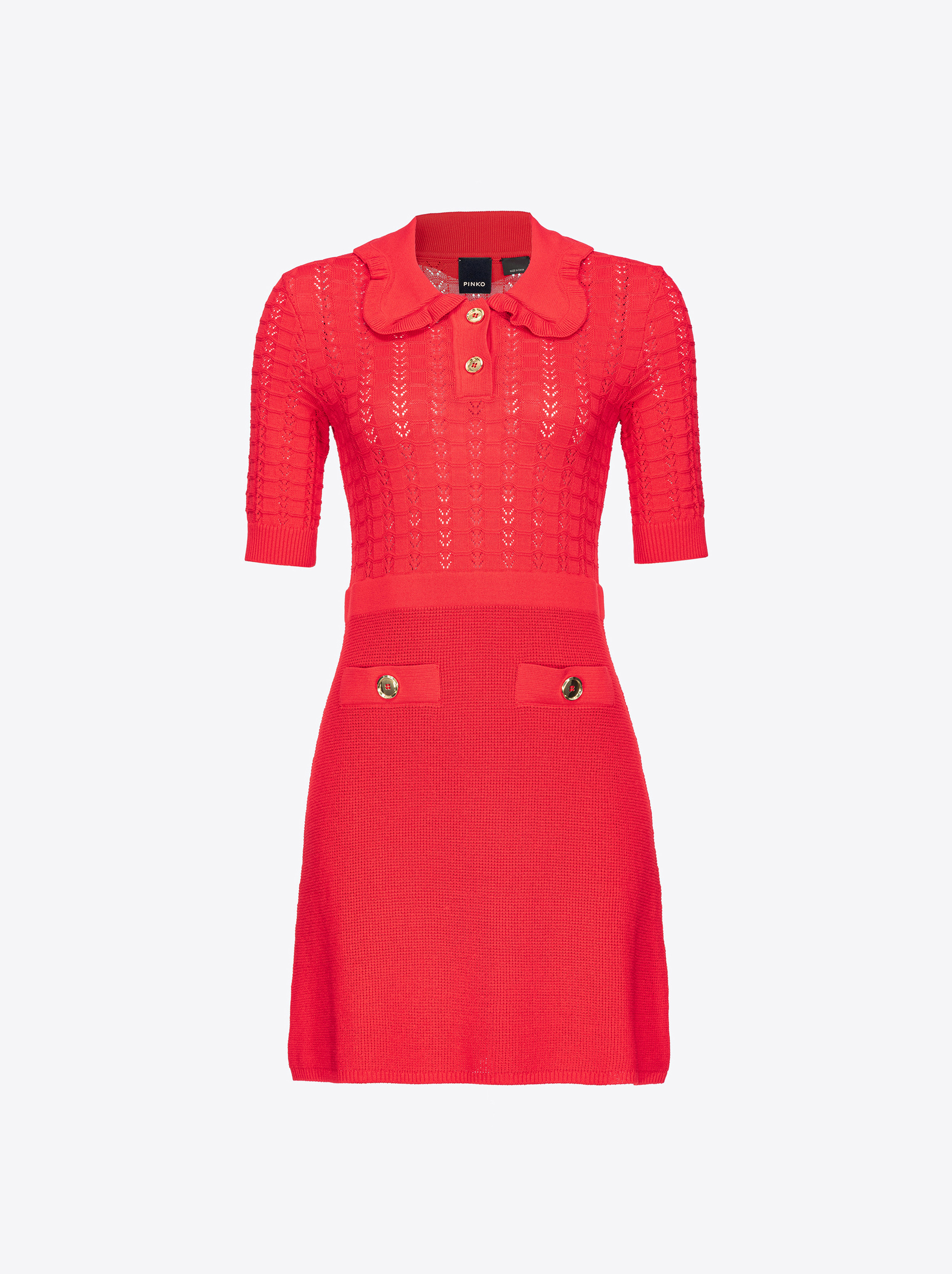 Pinko Minikleid aus Strick mit Fächermuster
