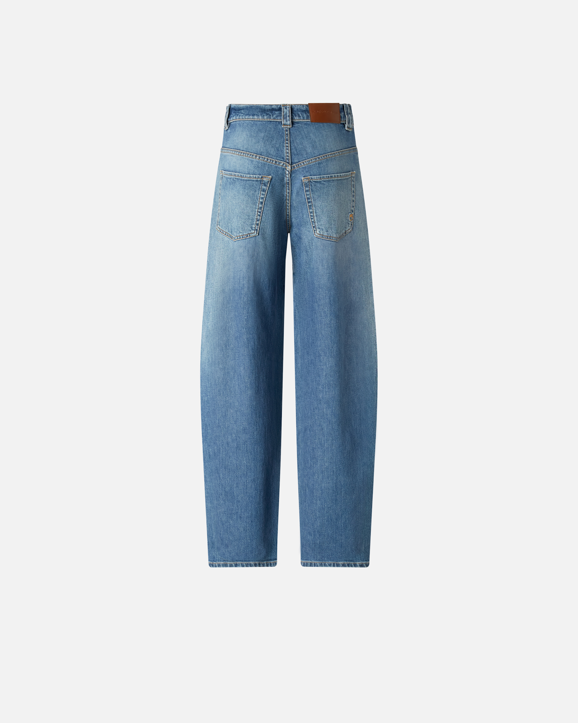 Pinko 'eloise' Blue Jeans With Logo Patch On The Rear And Belt Loops In Denim Woman In Lavaggio Chiaro