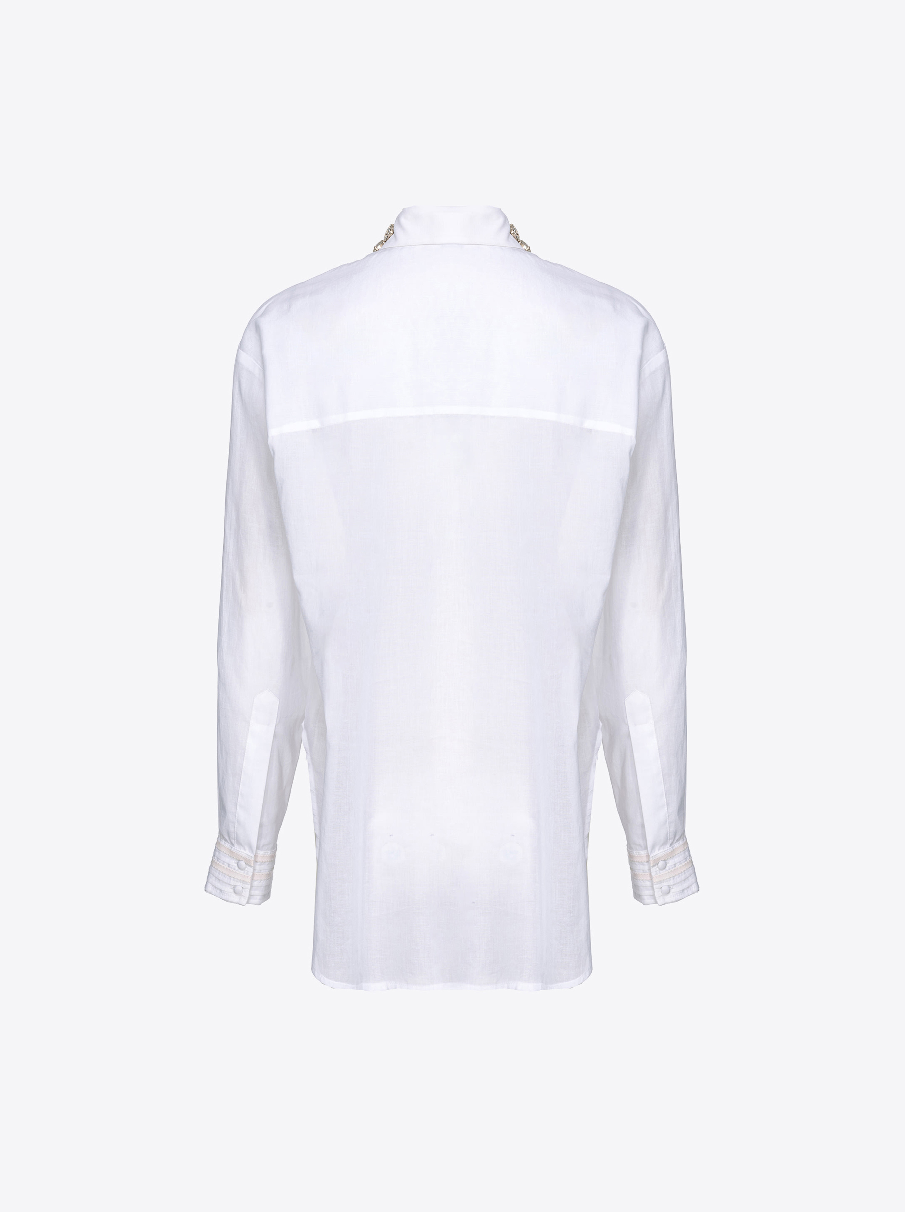 Shop Pinko Camicia Mussola Con Colletto Gioiello In Bright White