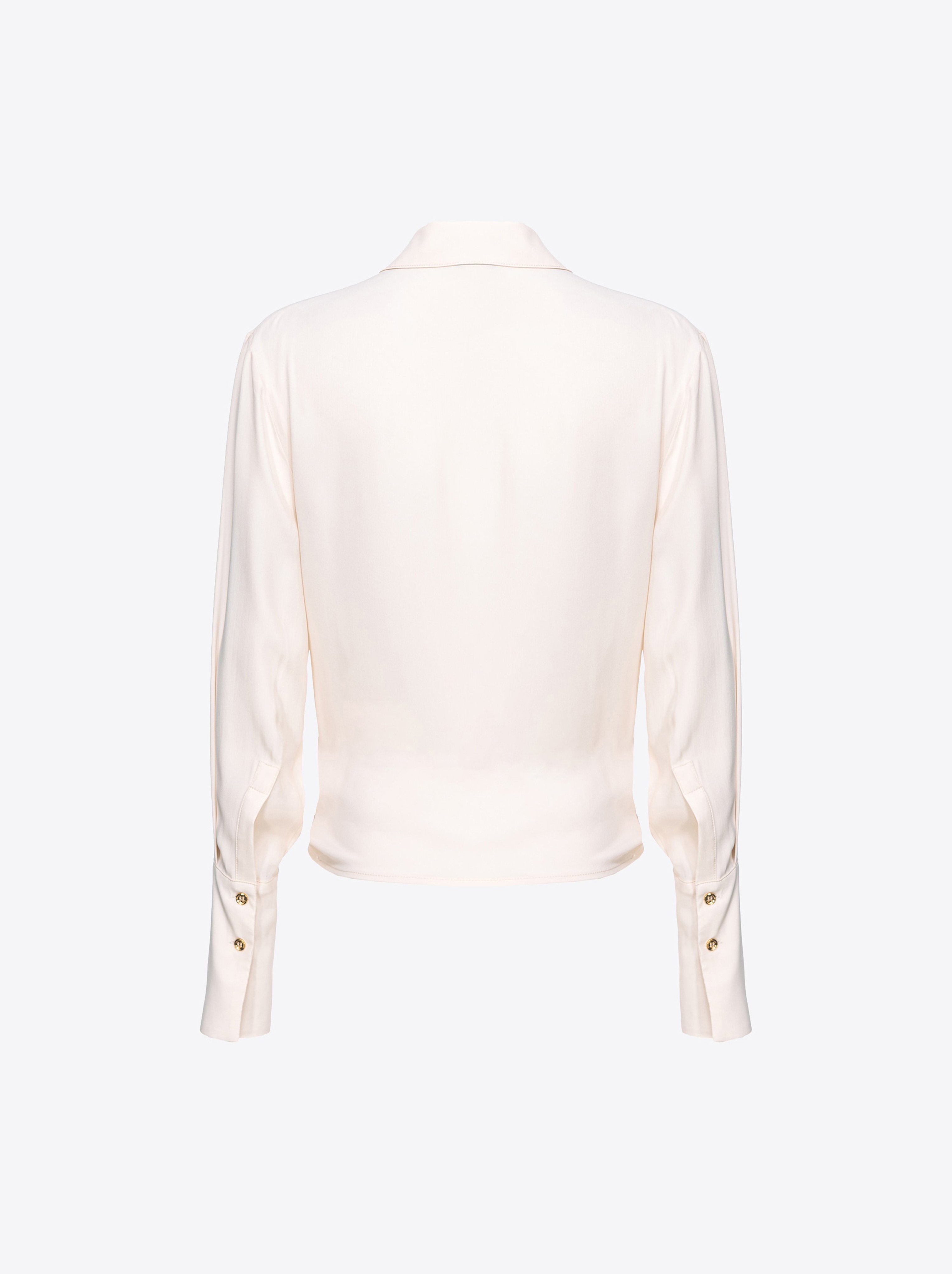 Shop Pinko Silk-blend Blouse With Draping In  Rose Fumé Blanc