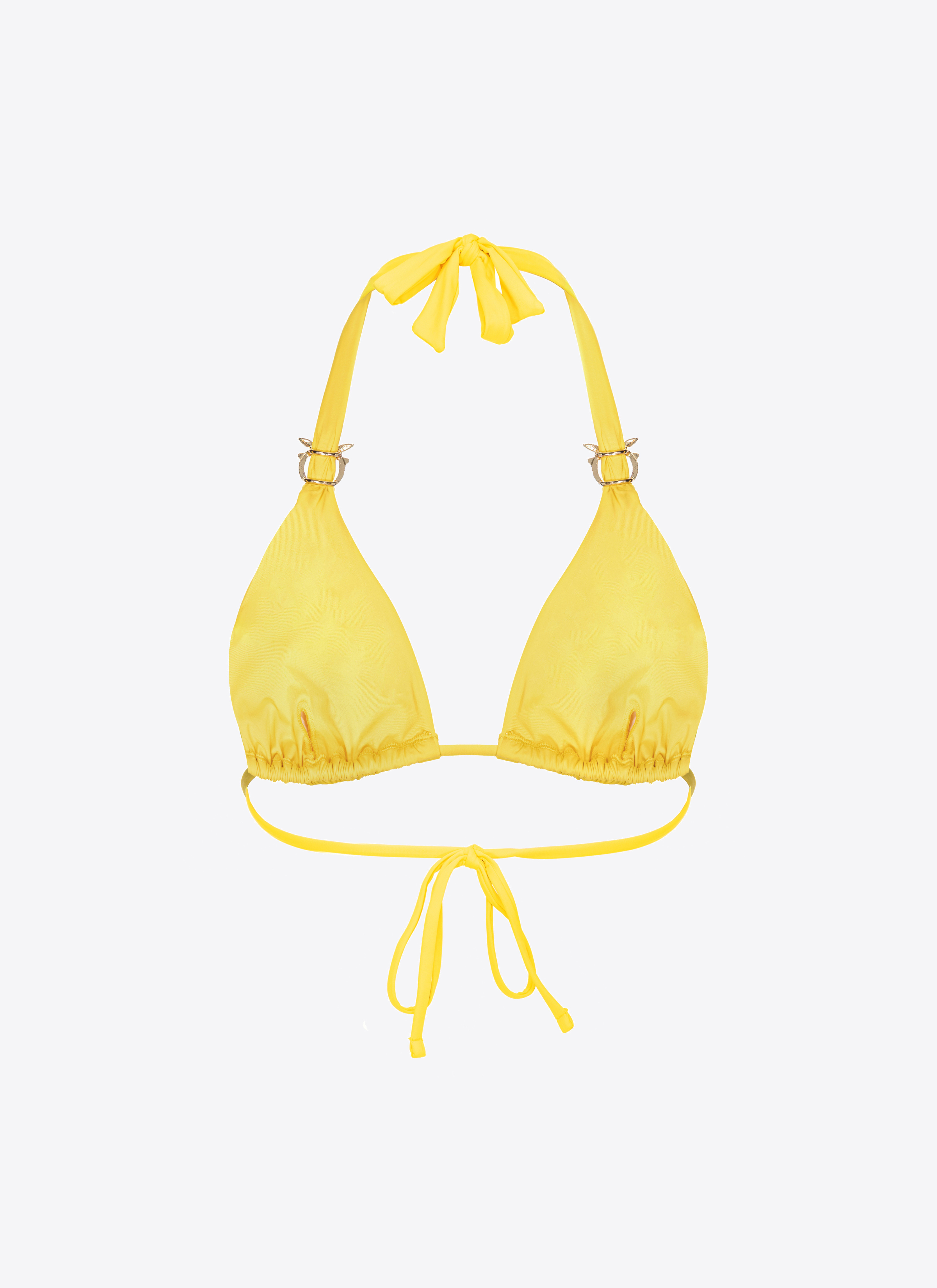 Треугольный лиф бикини с пряжкой Love Birds - ЖЕЛТЫЙ - large