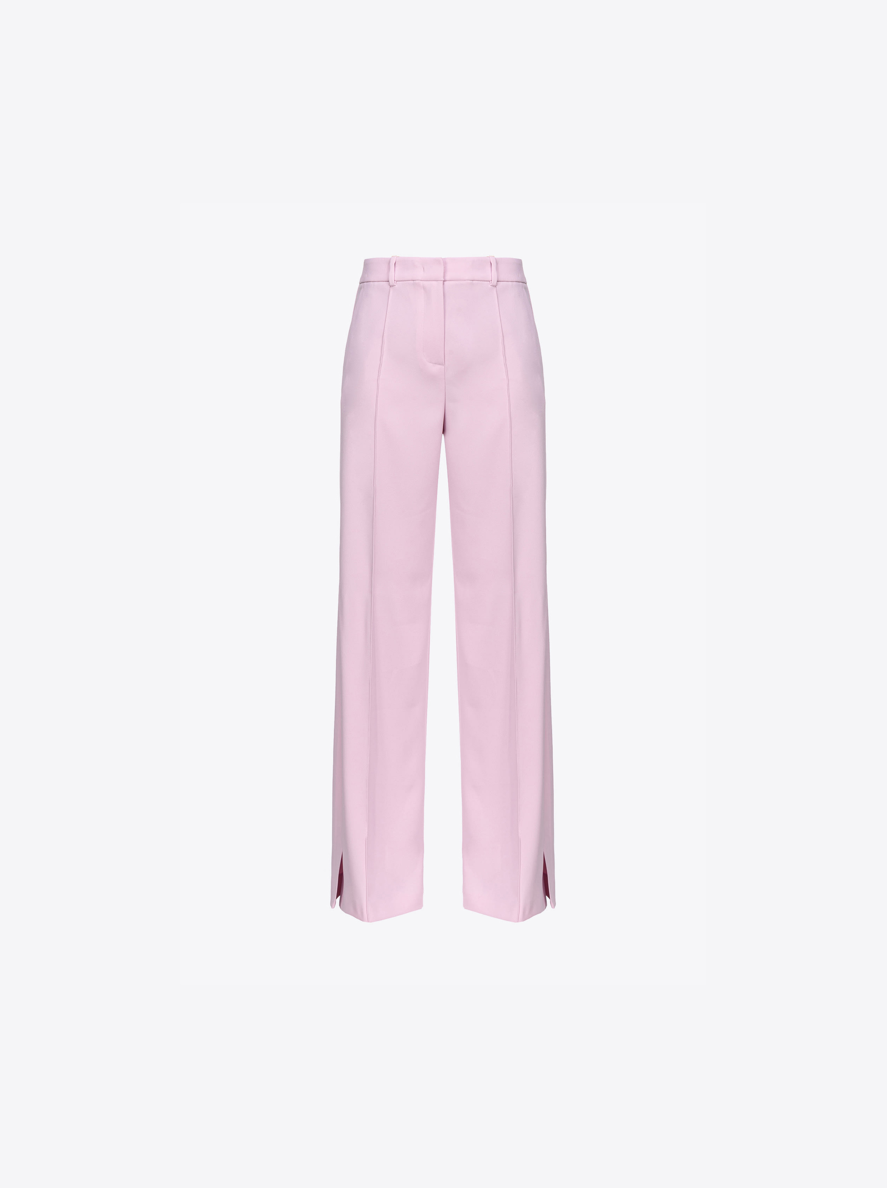 Shop Pinko Wide-leg Trousers With Side Slit In Orchid Smoke