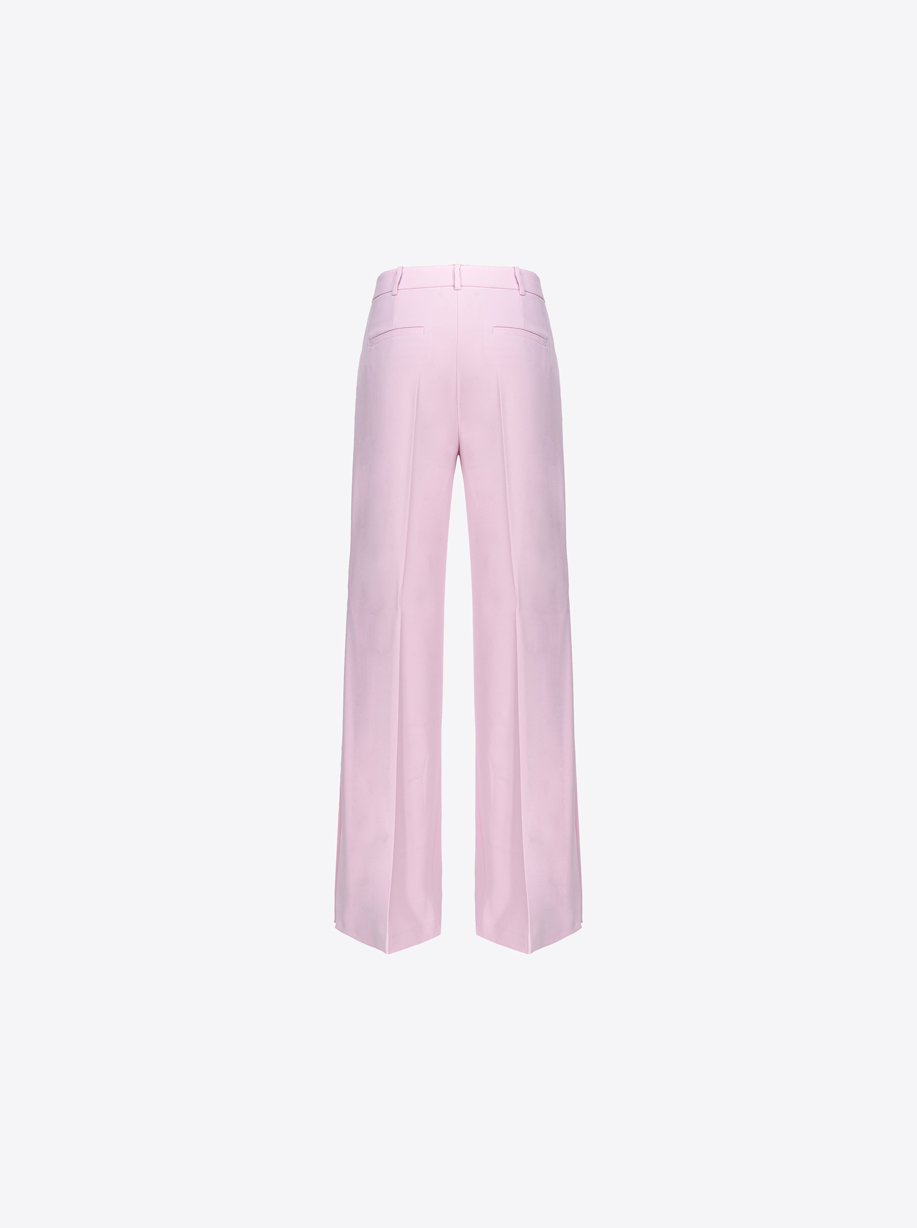 Shop Pinko Wide-leg Trousers With Side Slit In Orchid Smoke