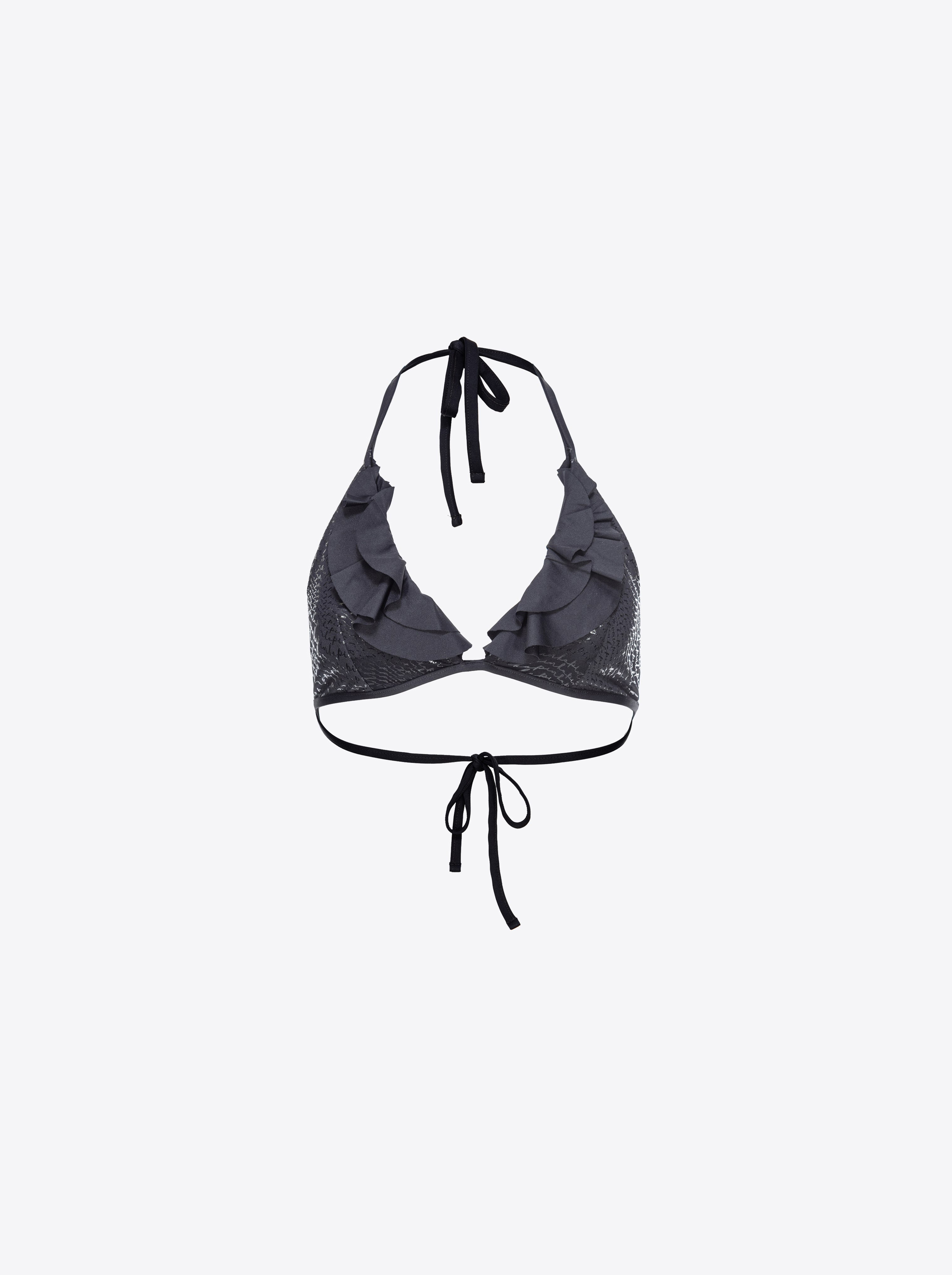 Pinko Triangle Bikini Top With Ruching In Blue