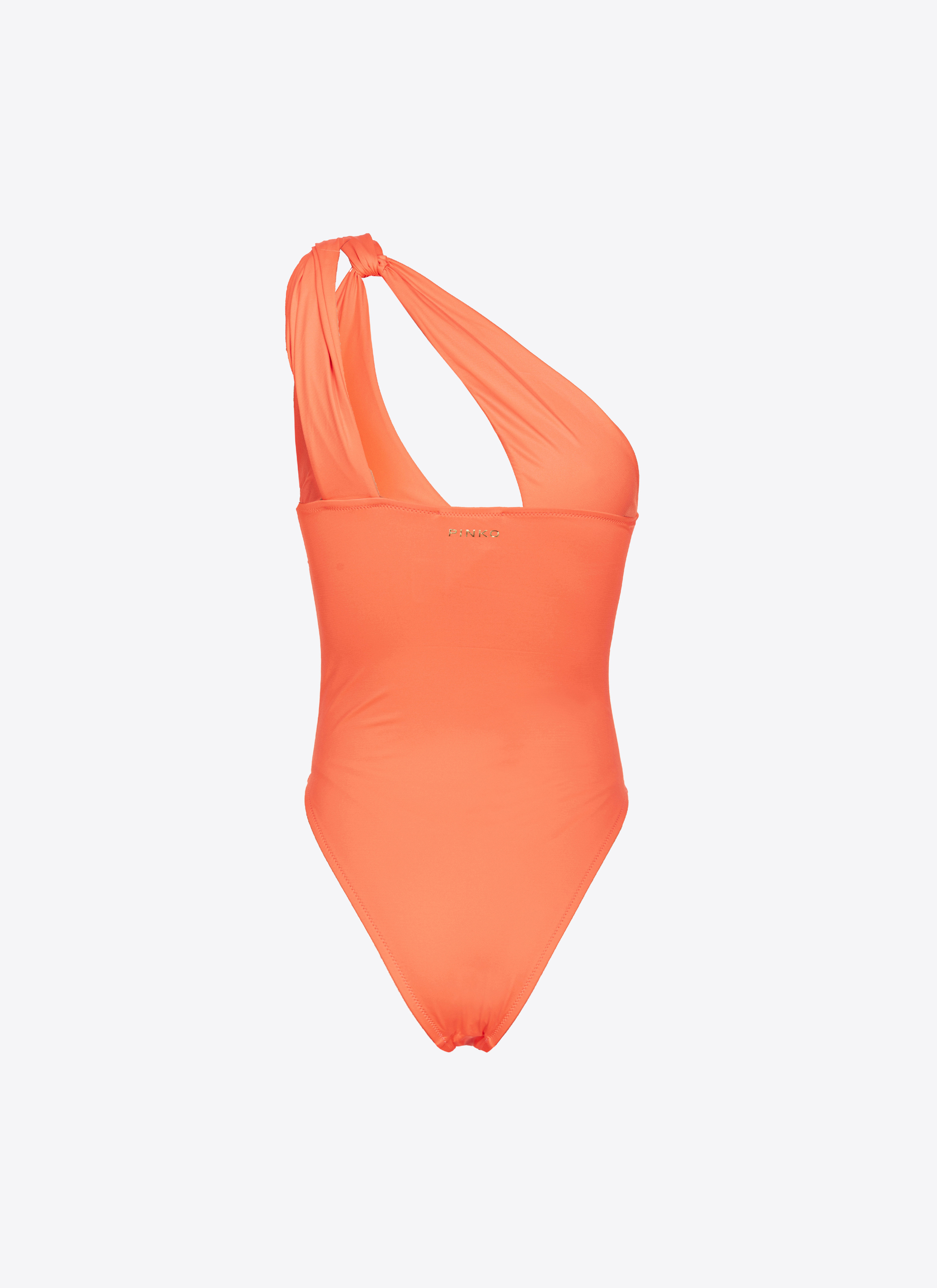 Сплошной купальник на одно плечо - ОРАНЖЕВЫЙ - large