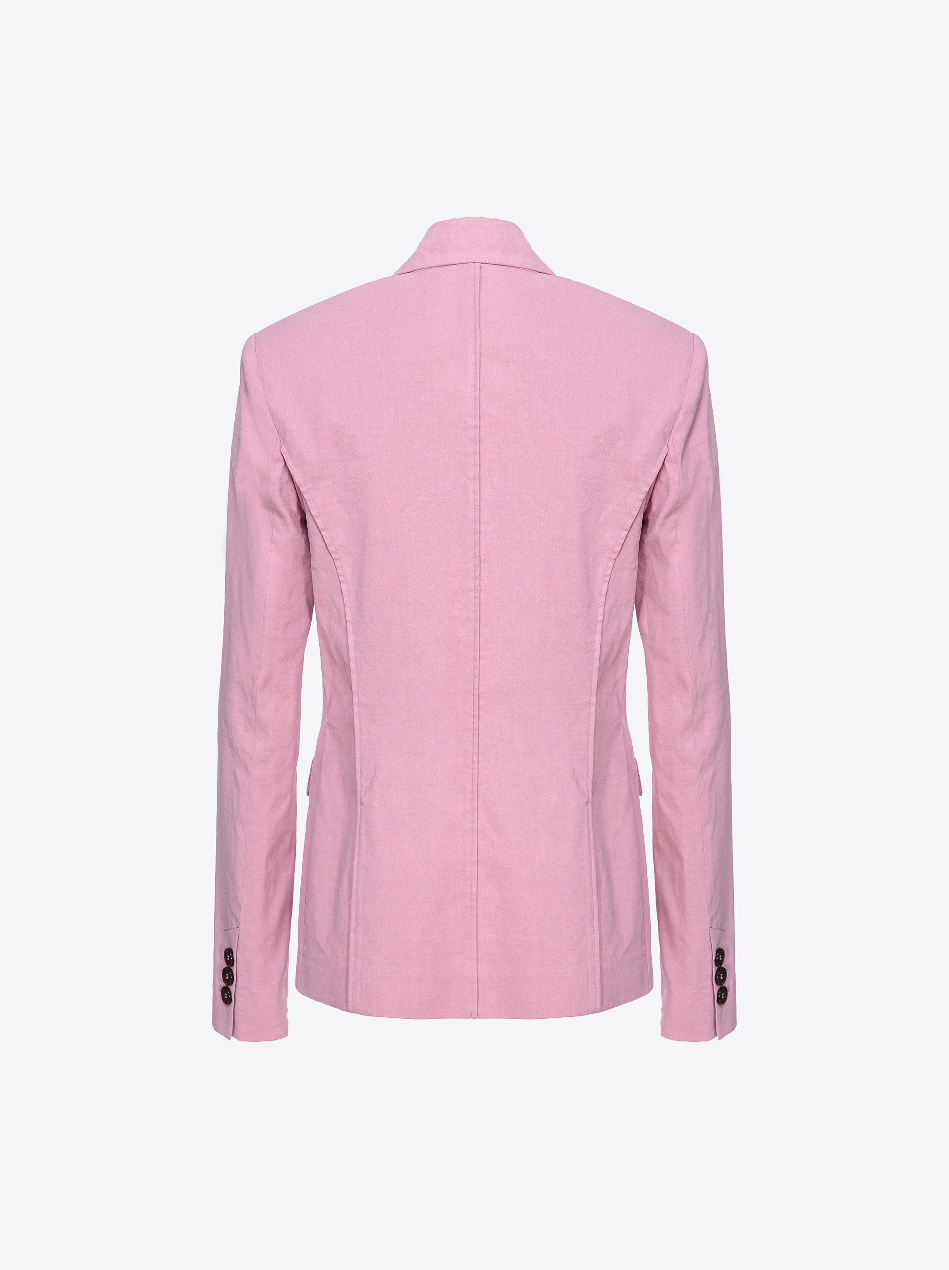 Shop Pinko Blazer Droit En Lin Stretch In Orchid Smoke