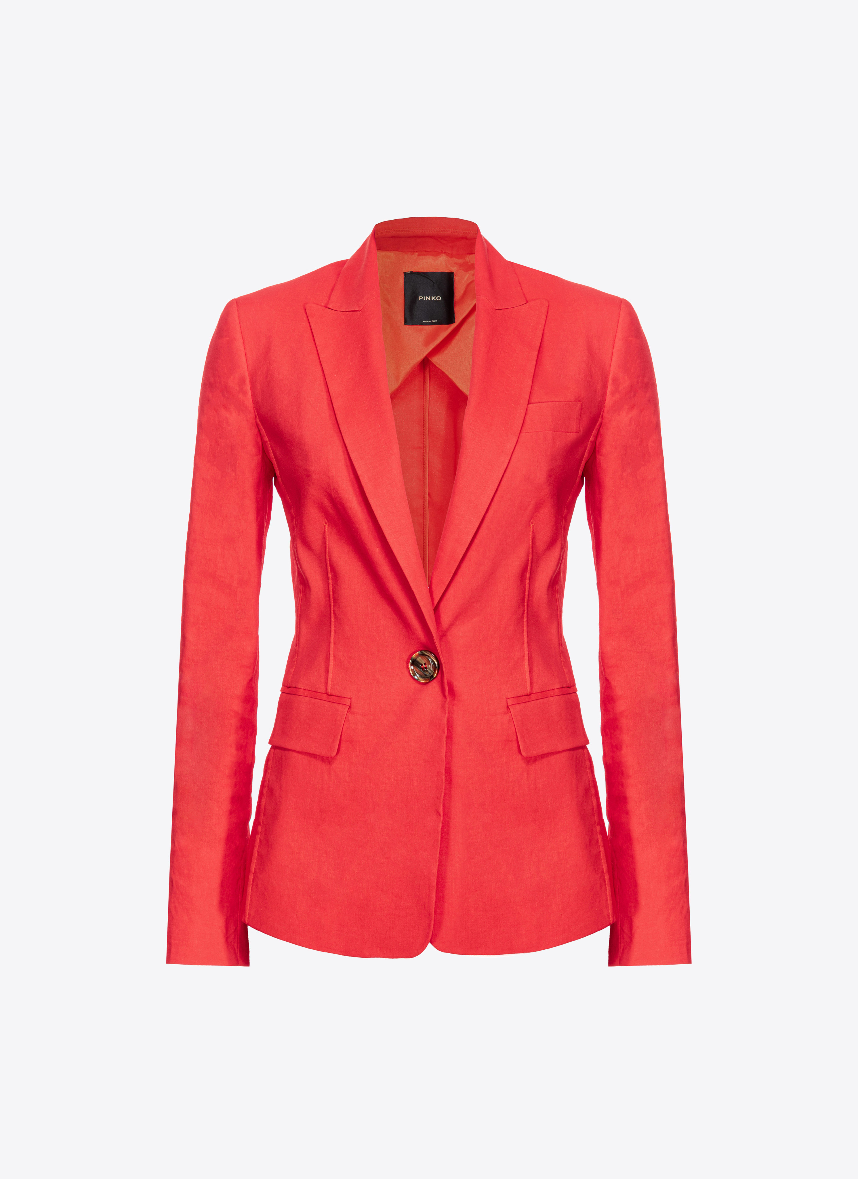 Pinko Einreihiger Blazer aus Stretch-Leinen