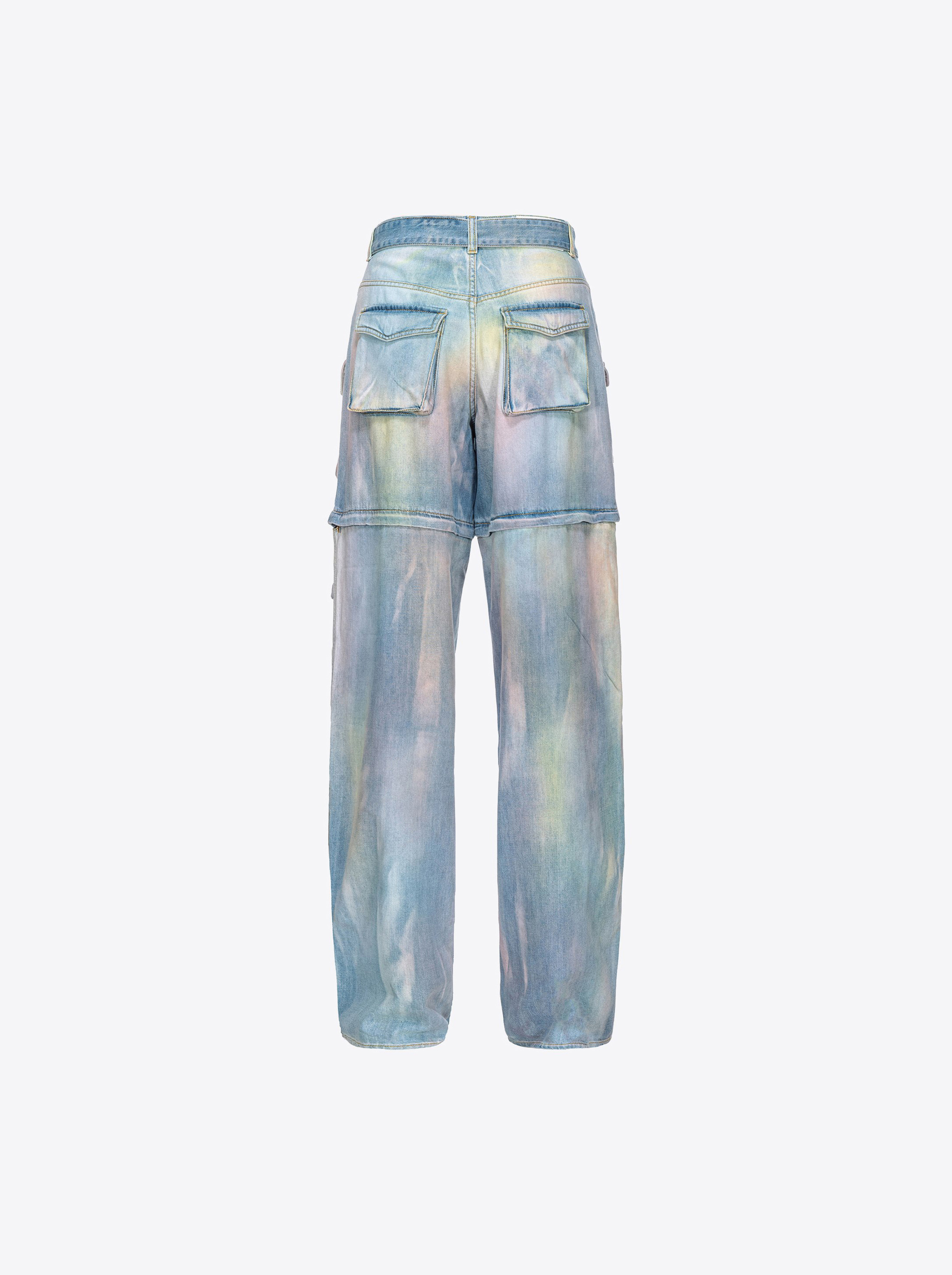 Shop Pinko Jean Cargo En Denim Dusty Multicolore