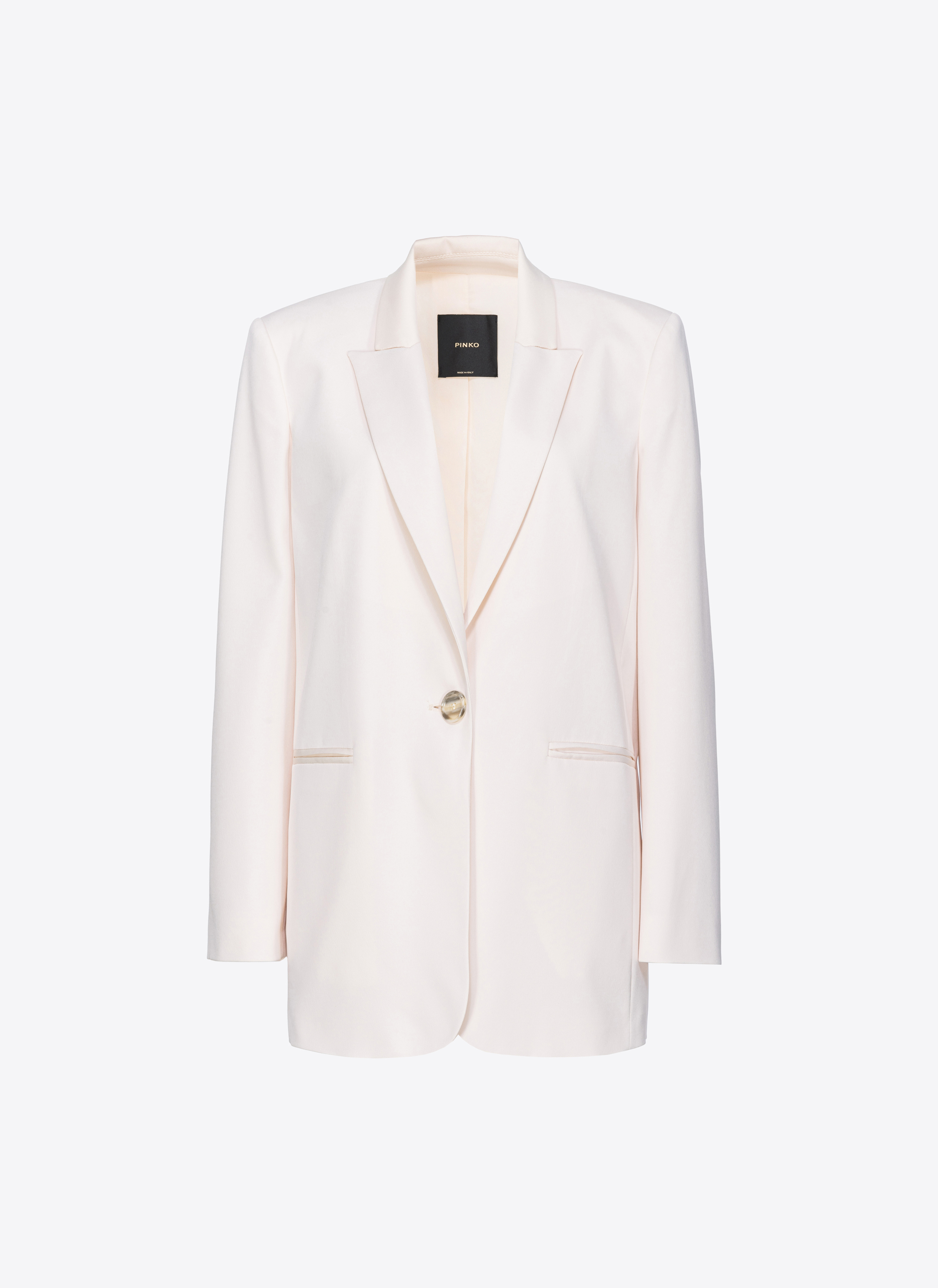 Pinko Matte Satin Blazer In  Pink Smoke White