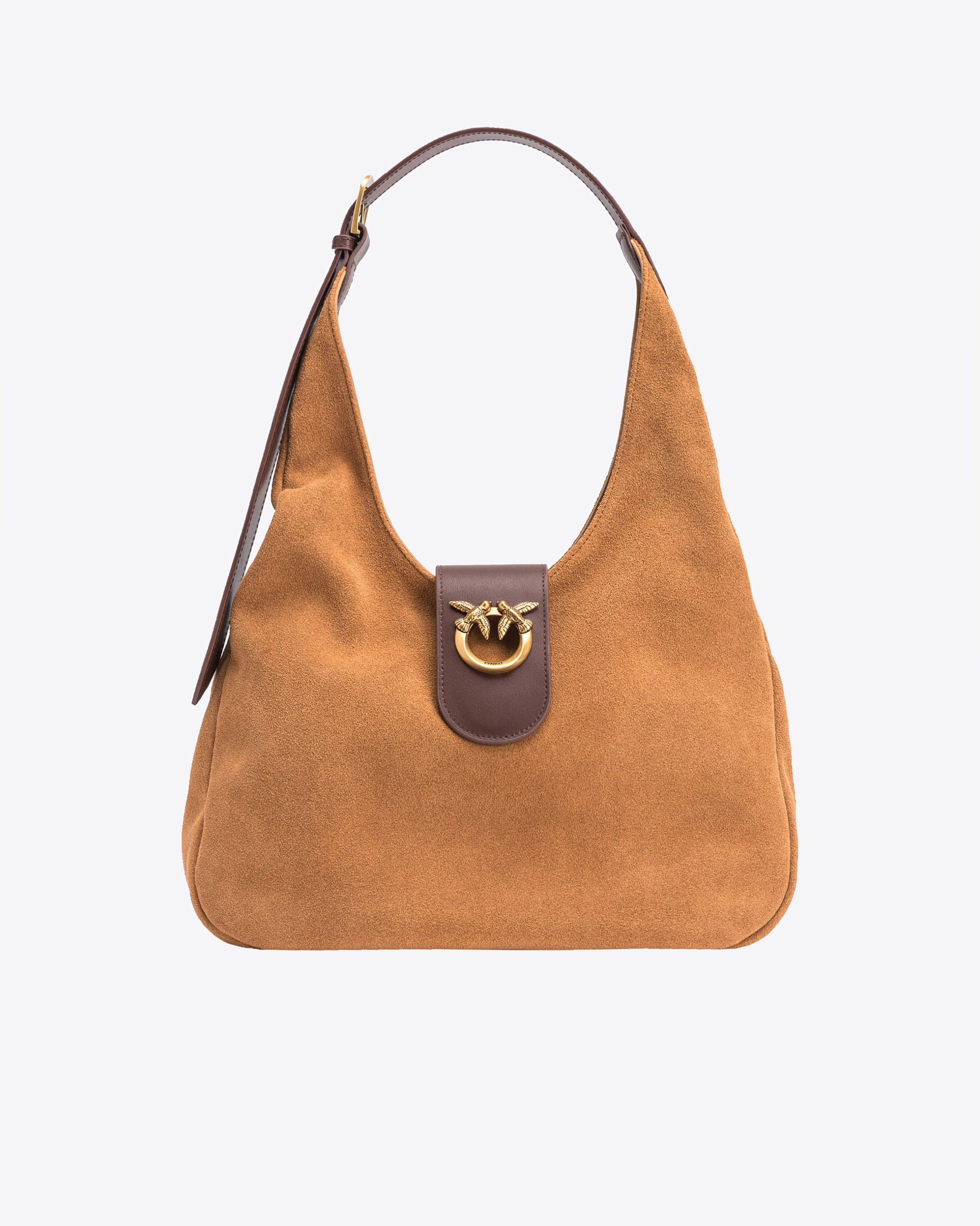 Pinko Mini Hobo Bag aus Veloursleder und Leder