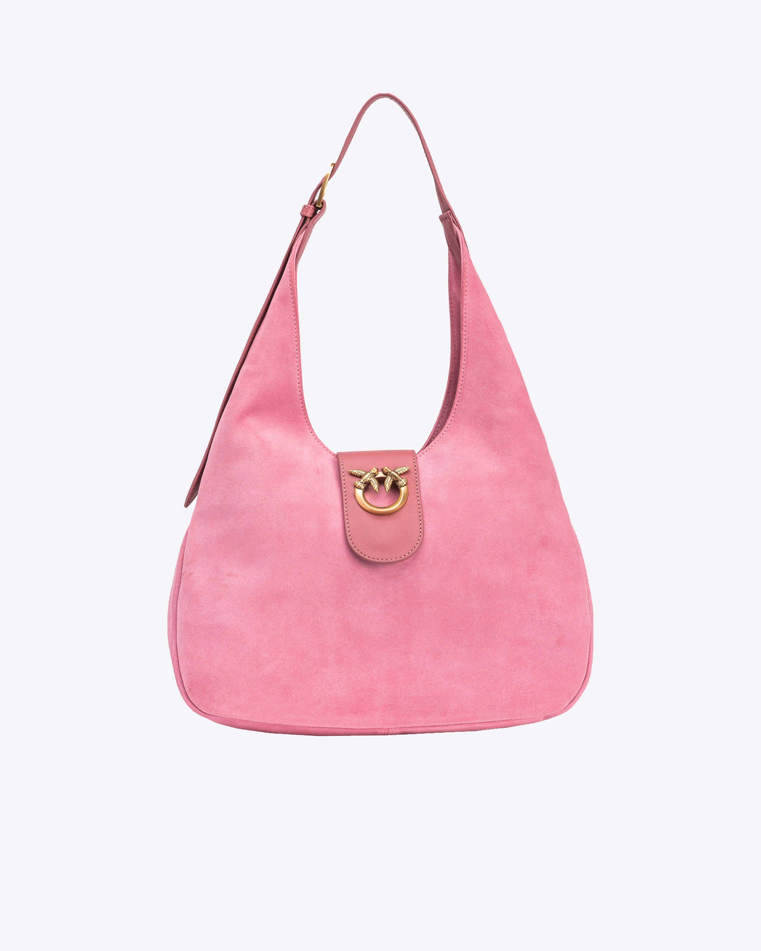 Pinko Mini Hobo Bag aus Veloursleder und Leder