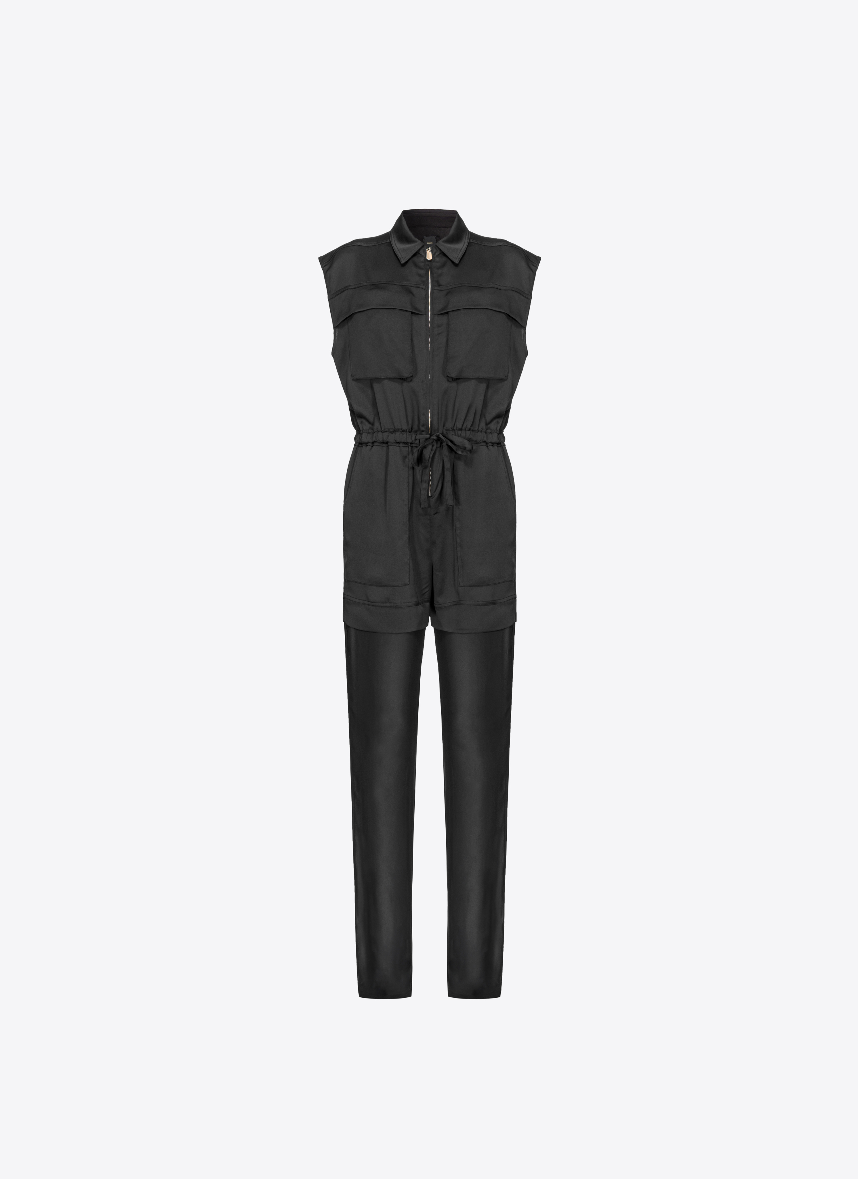 Pinko Utility-Jumpsuit aus Satin mit Georgette