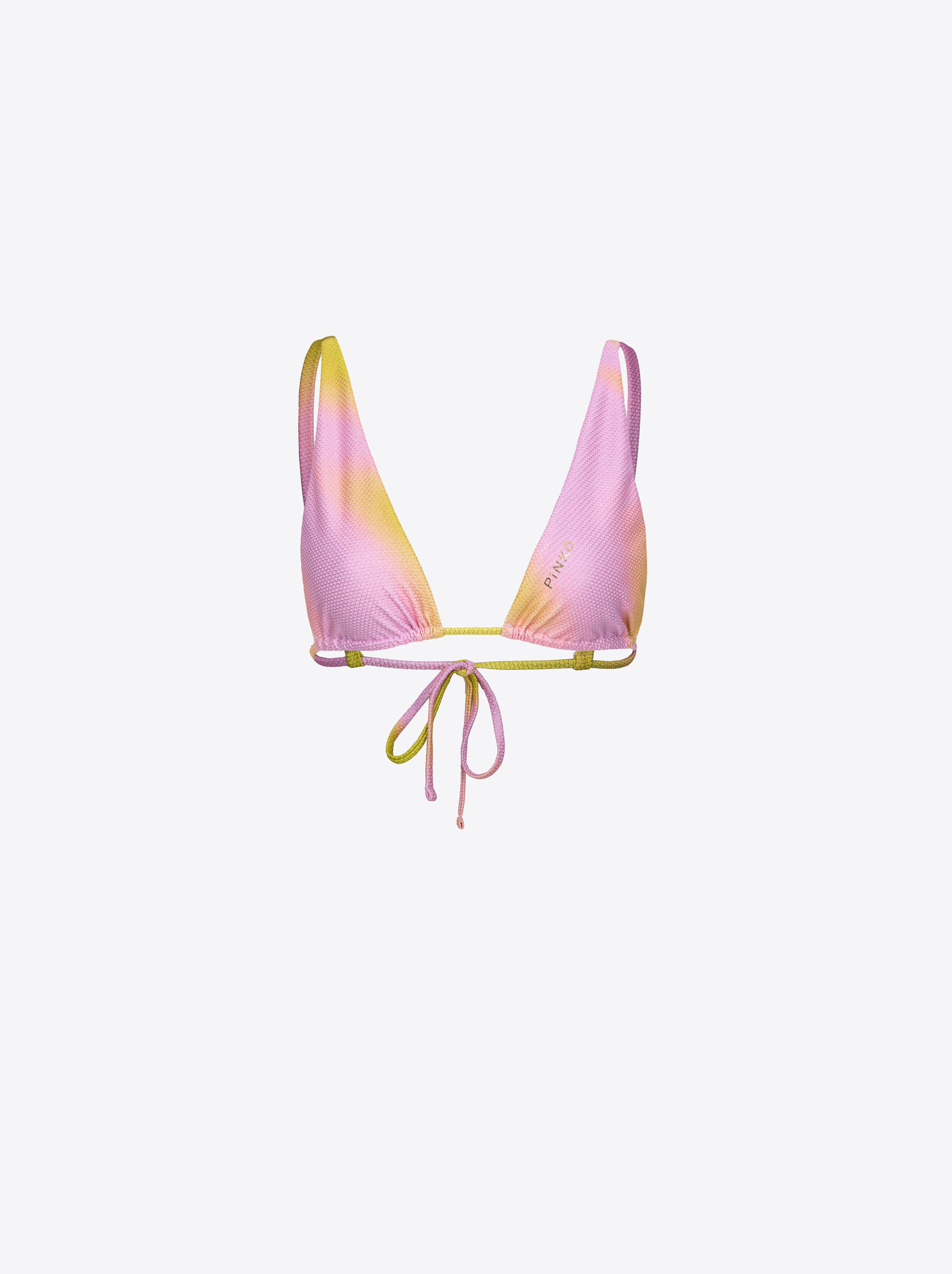 Pinko Triangle Bikini Top With Fade Effect In Pink