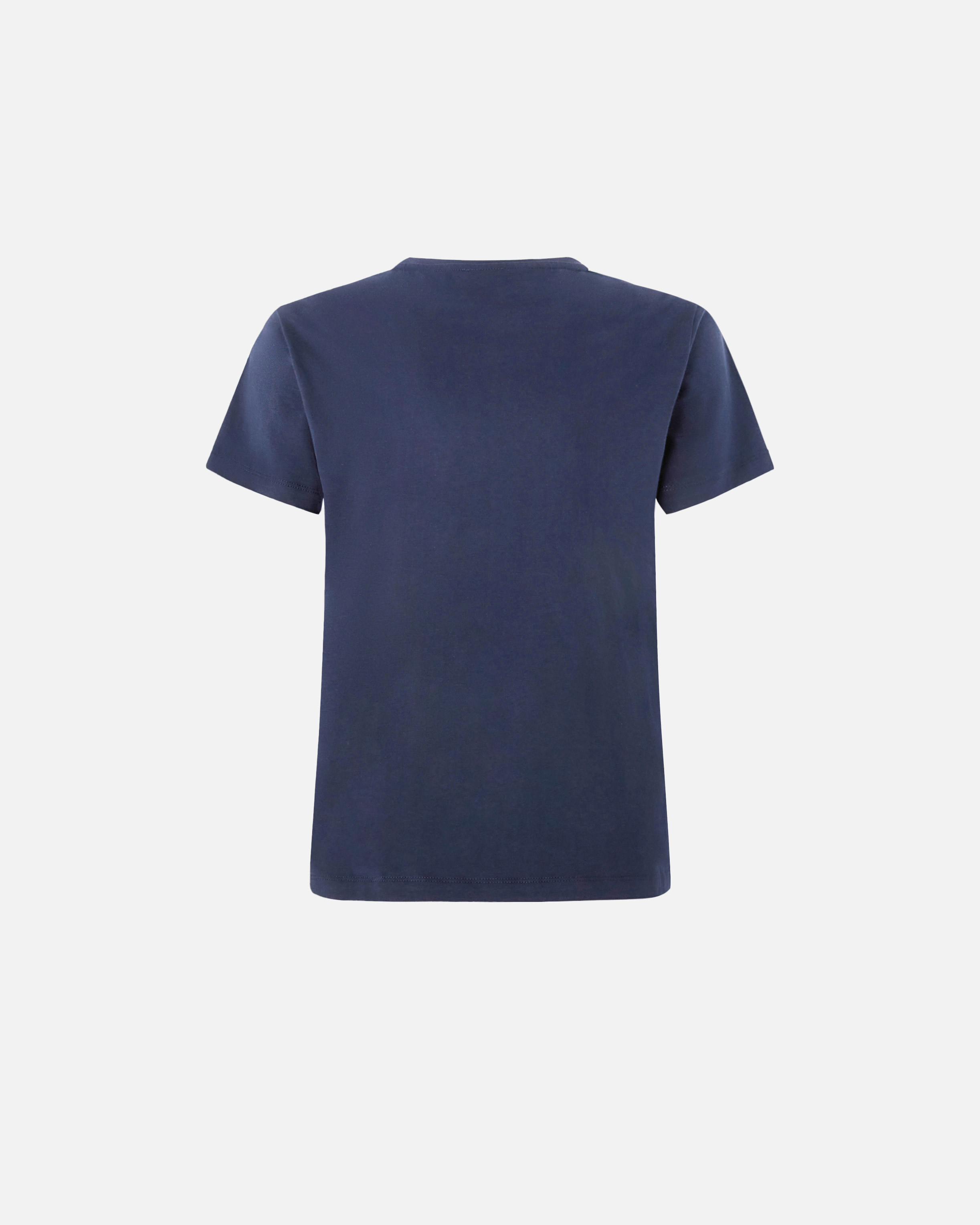 Pinko Short-sleeved T-shirt With Bejewelled Love Birds Embroidery In Abyss Blue