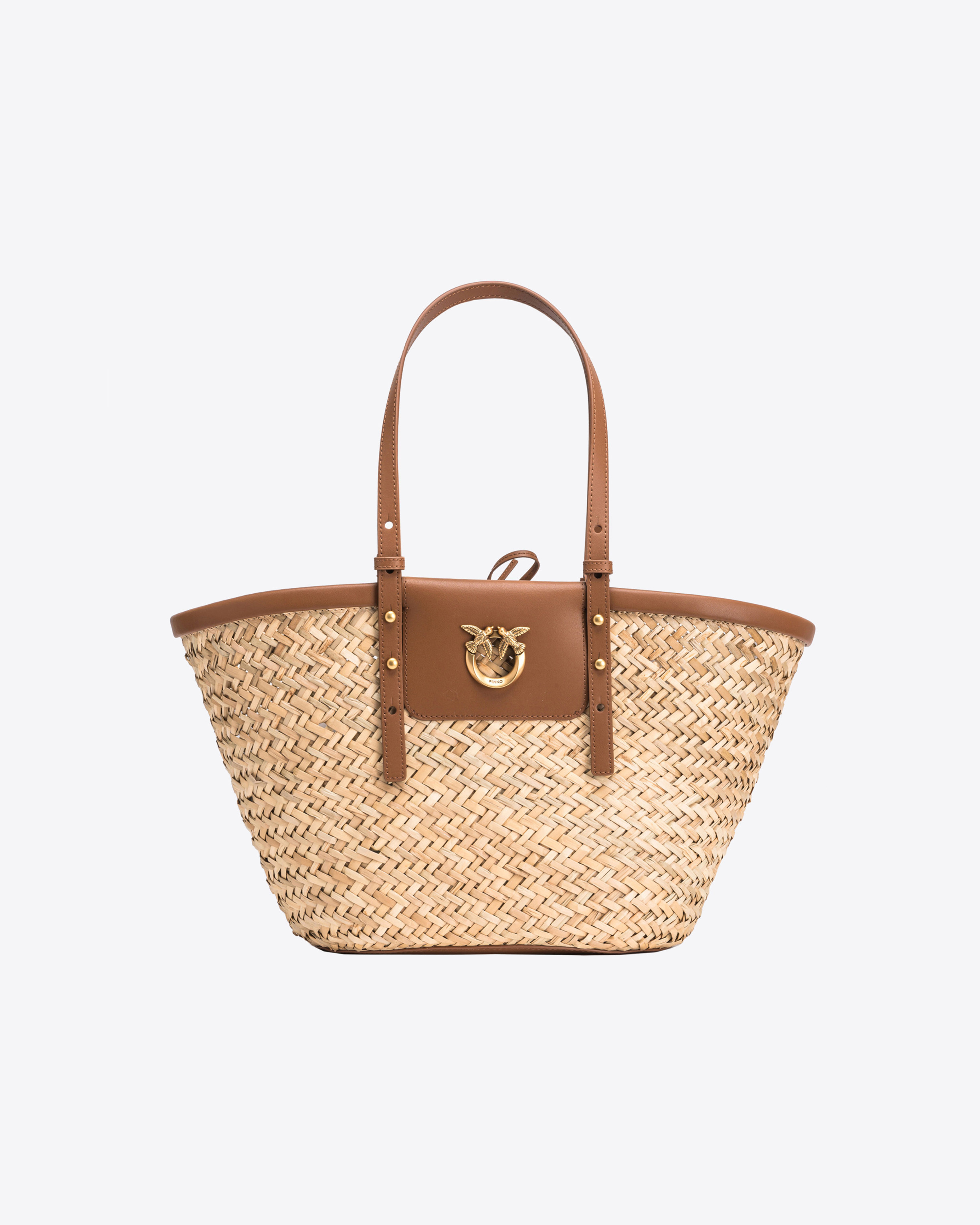 Pinko Bucket Bag Love Summer aus Bast