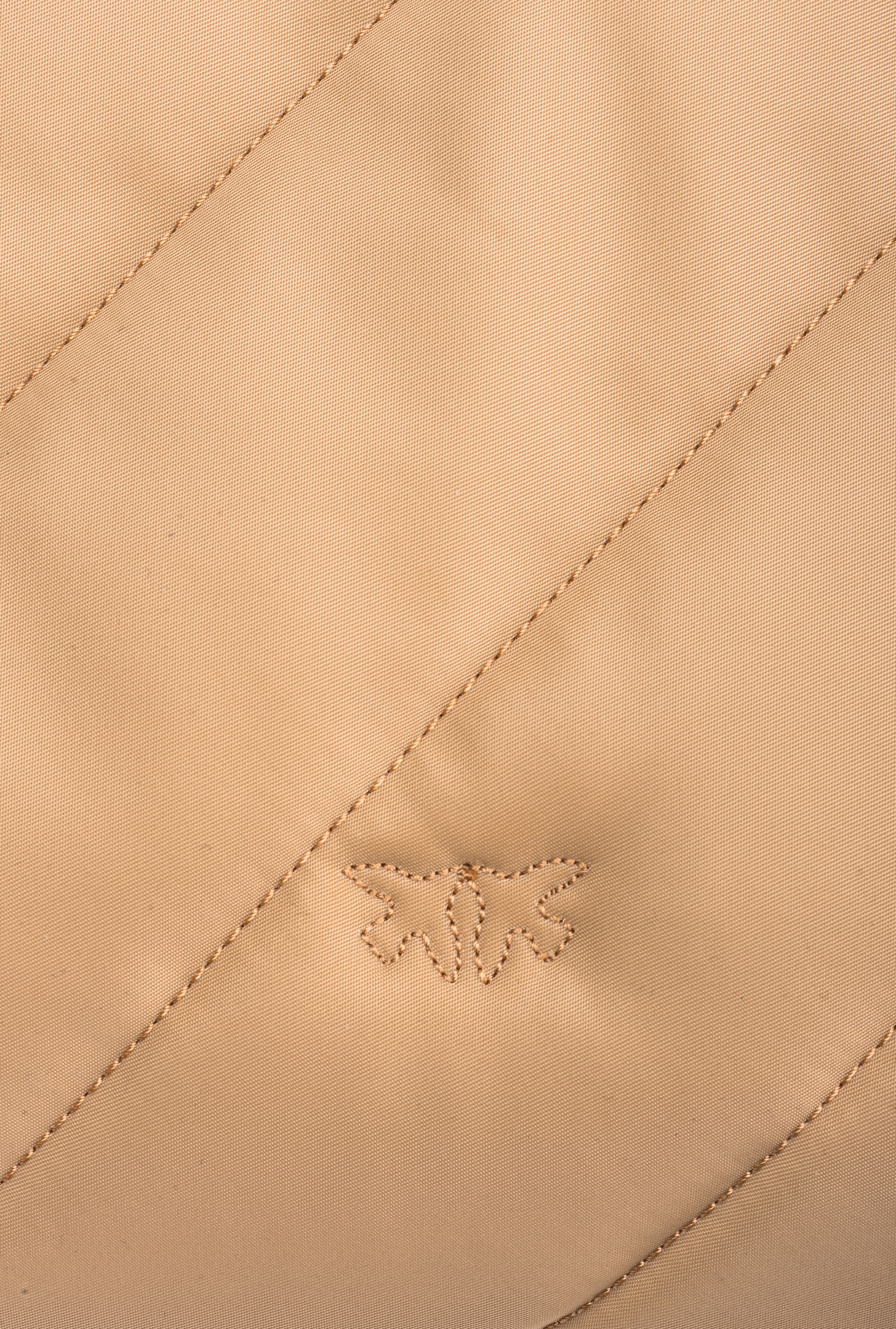 Pinko Love Birds Puff Bag In Beige-gris Fumée-or Antique