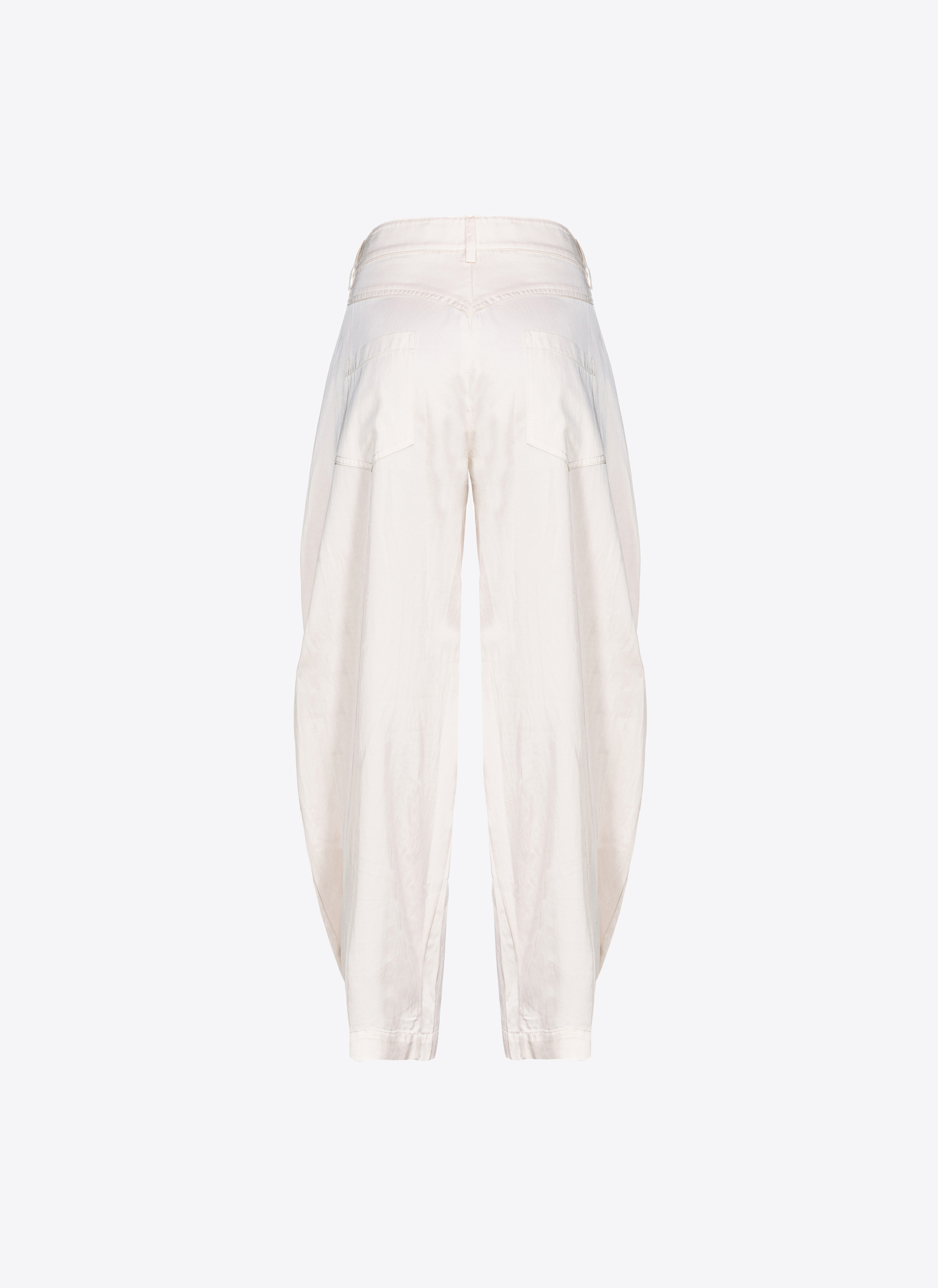 Shop Pinko Pantalon Barrel En Satin In Solid Pink