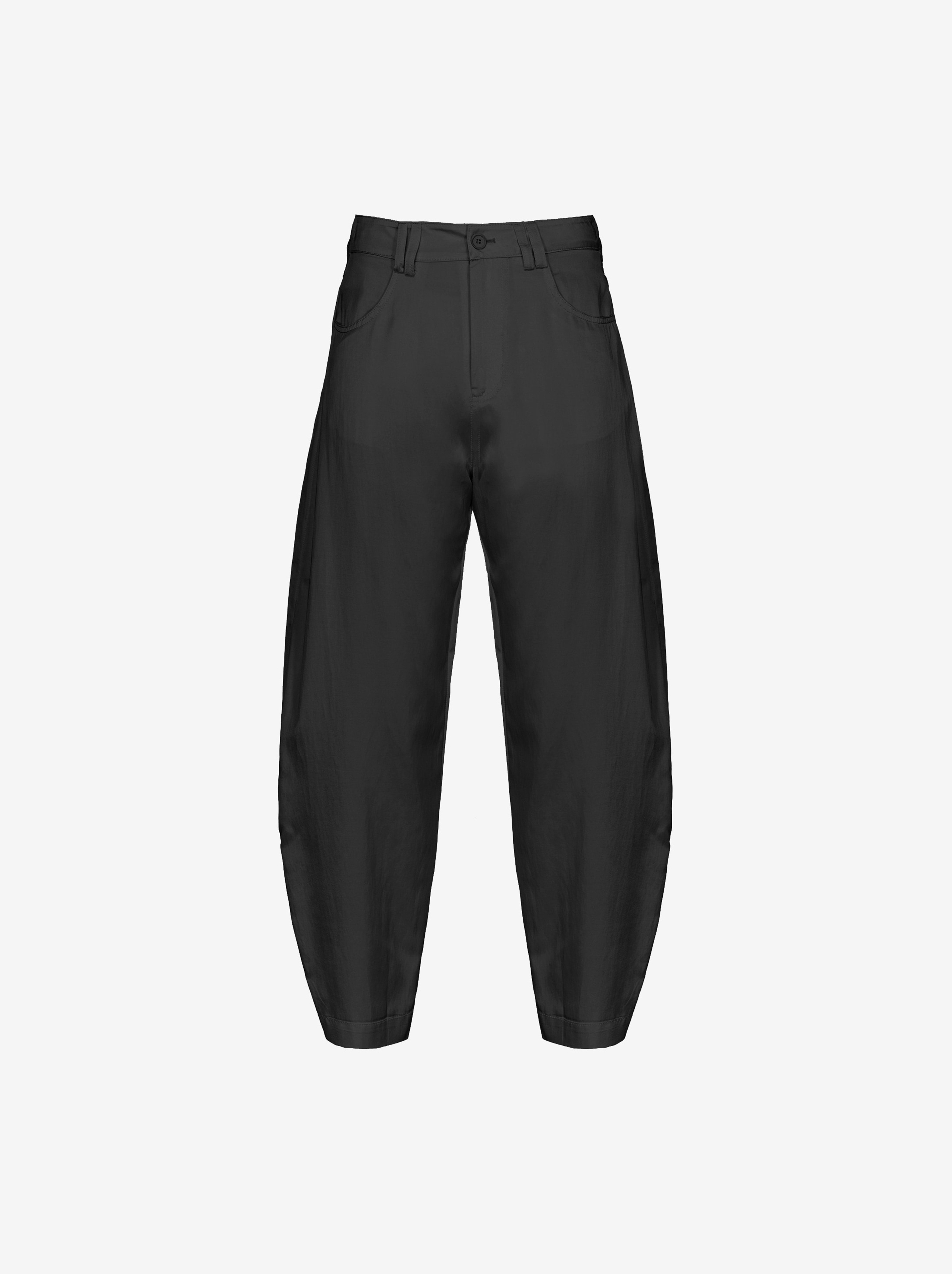 Pinko Pantalon Barrel En Satin In Nero Limousine