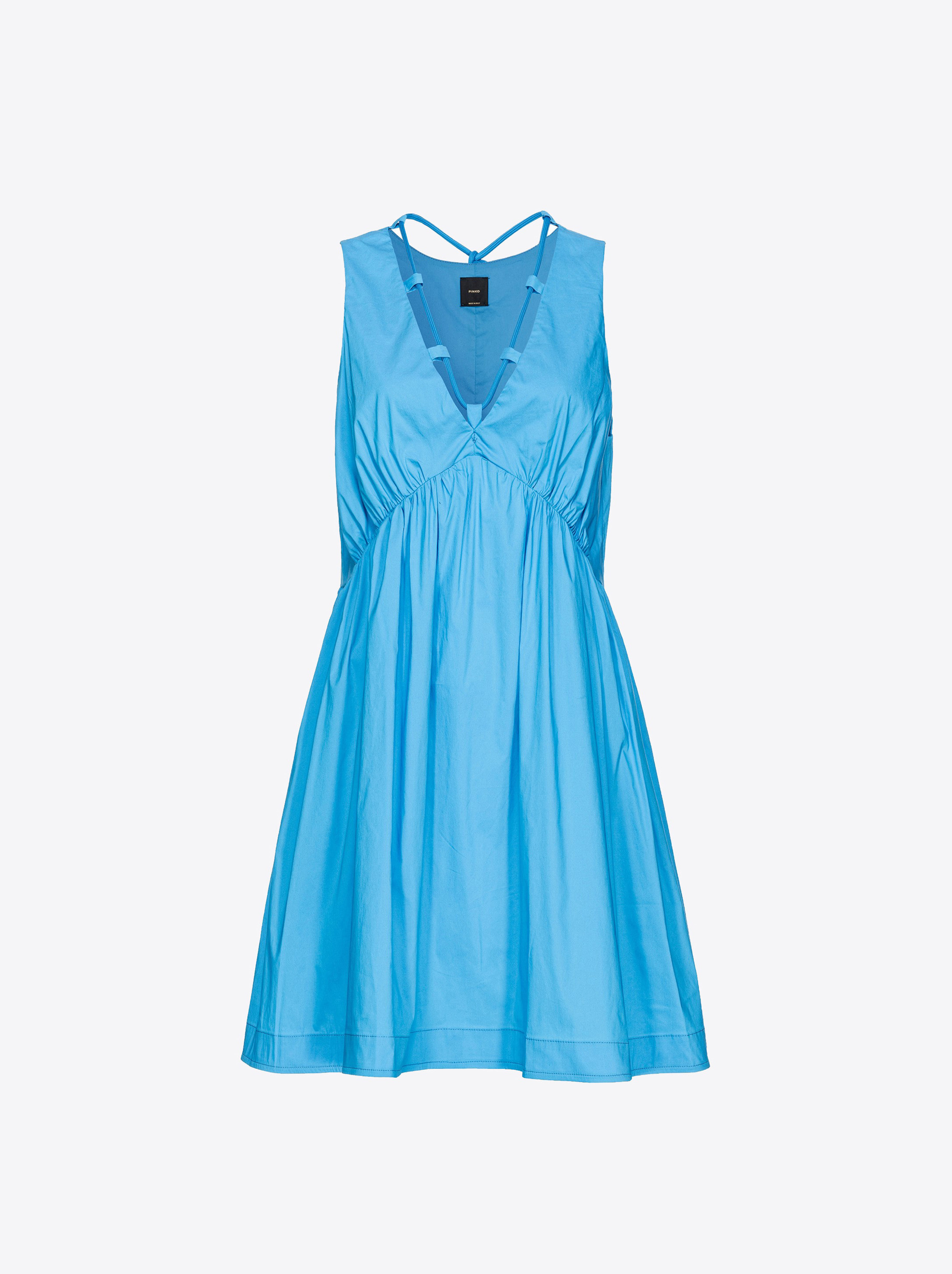 Pinko Mini-robe En Popeline Technique In Azzurro Cielo