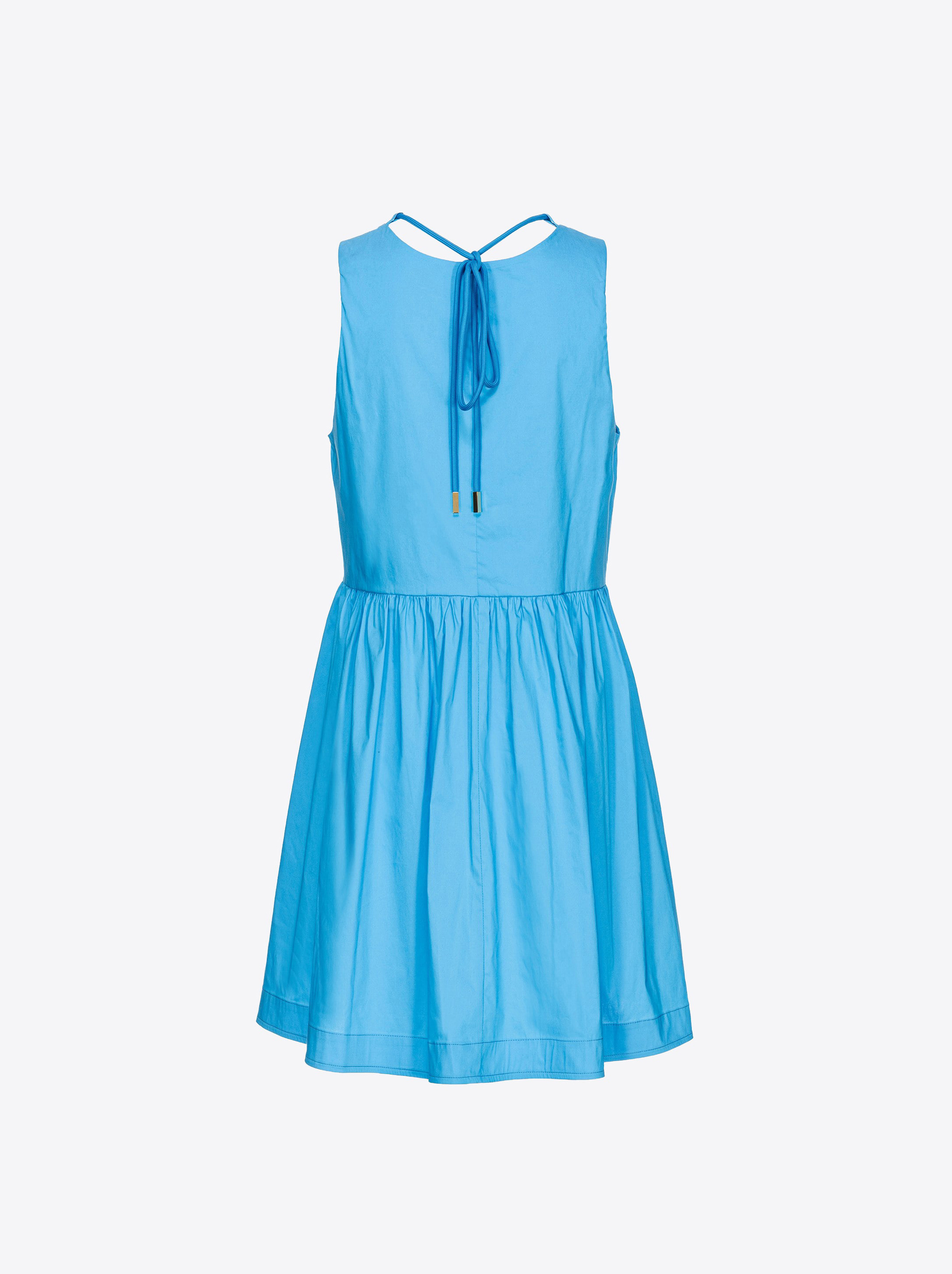 Shop Pinko Technical Poplin Mini Dress In Azzurro Cielo