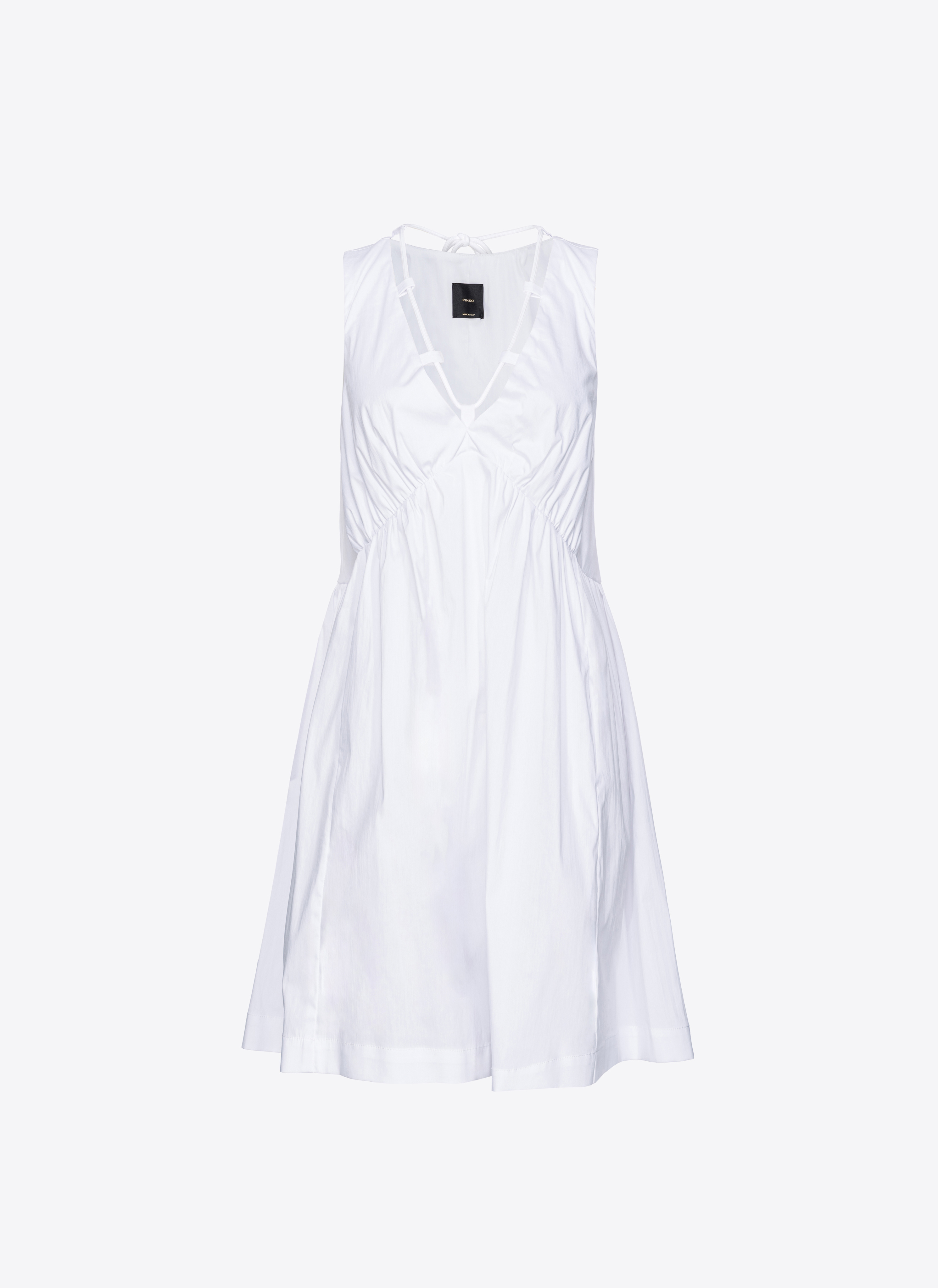 Pinko Technical Poplin Mini Dress In Bright White