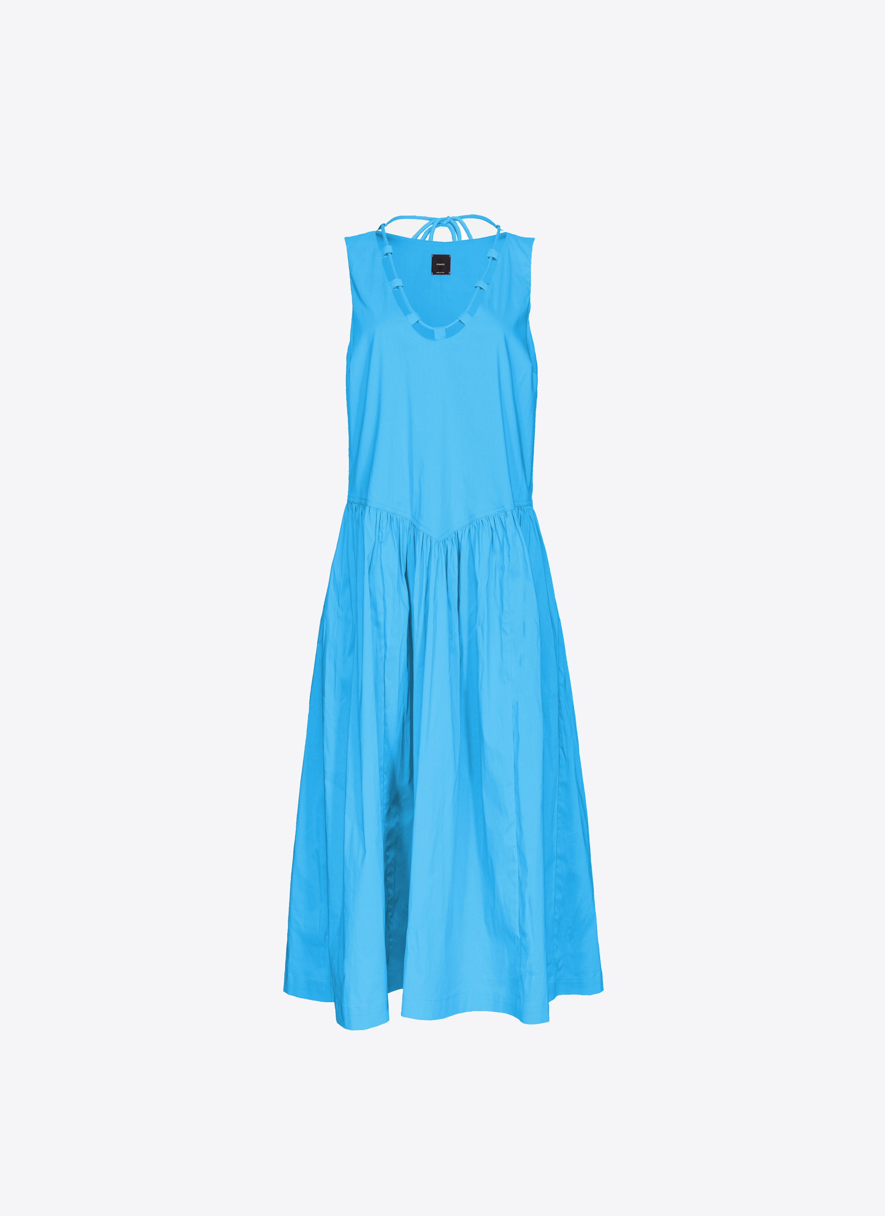 Pinko Technical Poplin Midi Dress In Azur