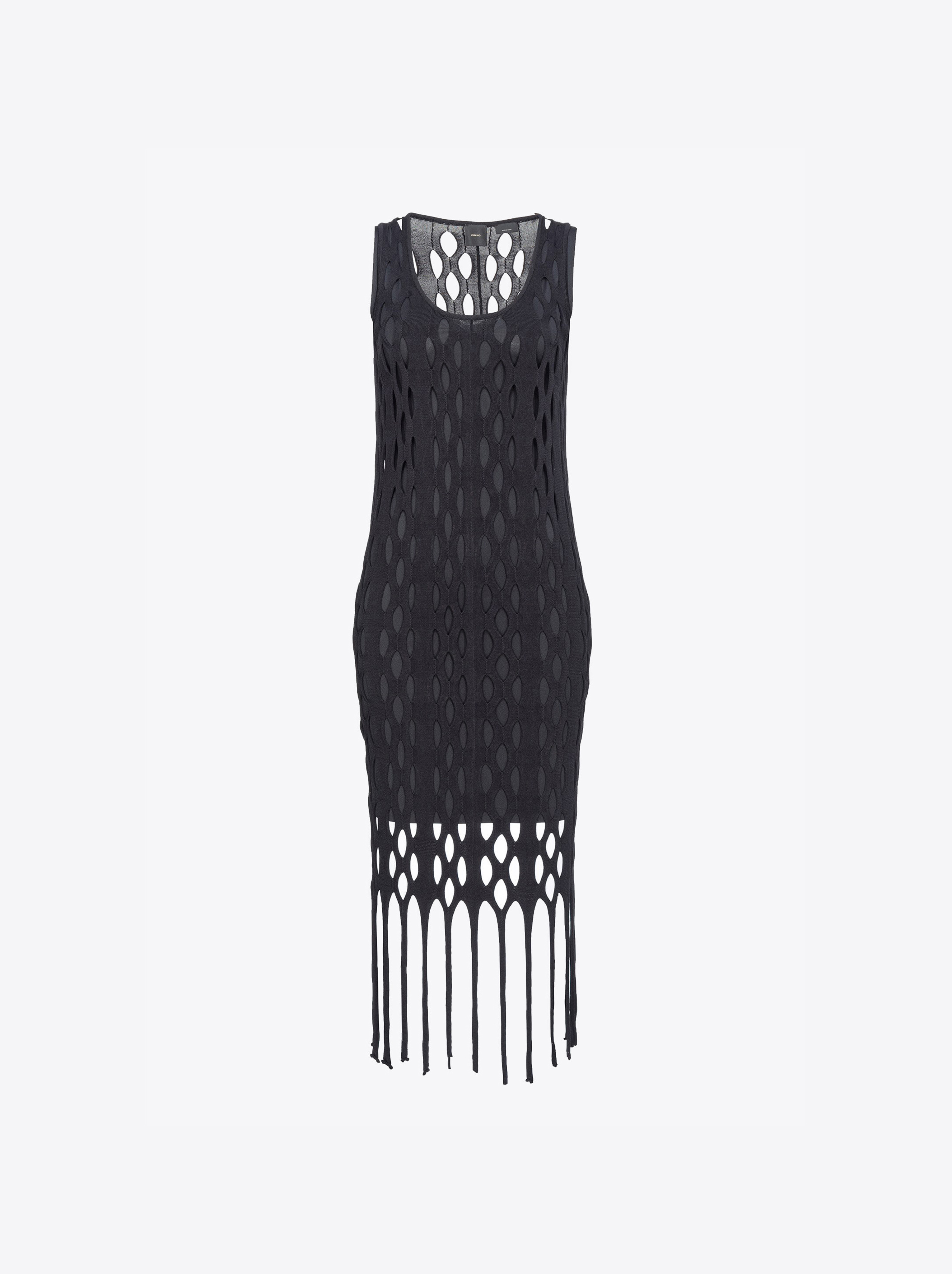 PINKO fringed flared mini dress - Black