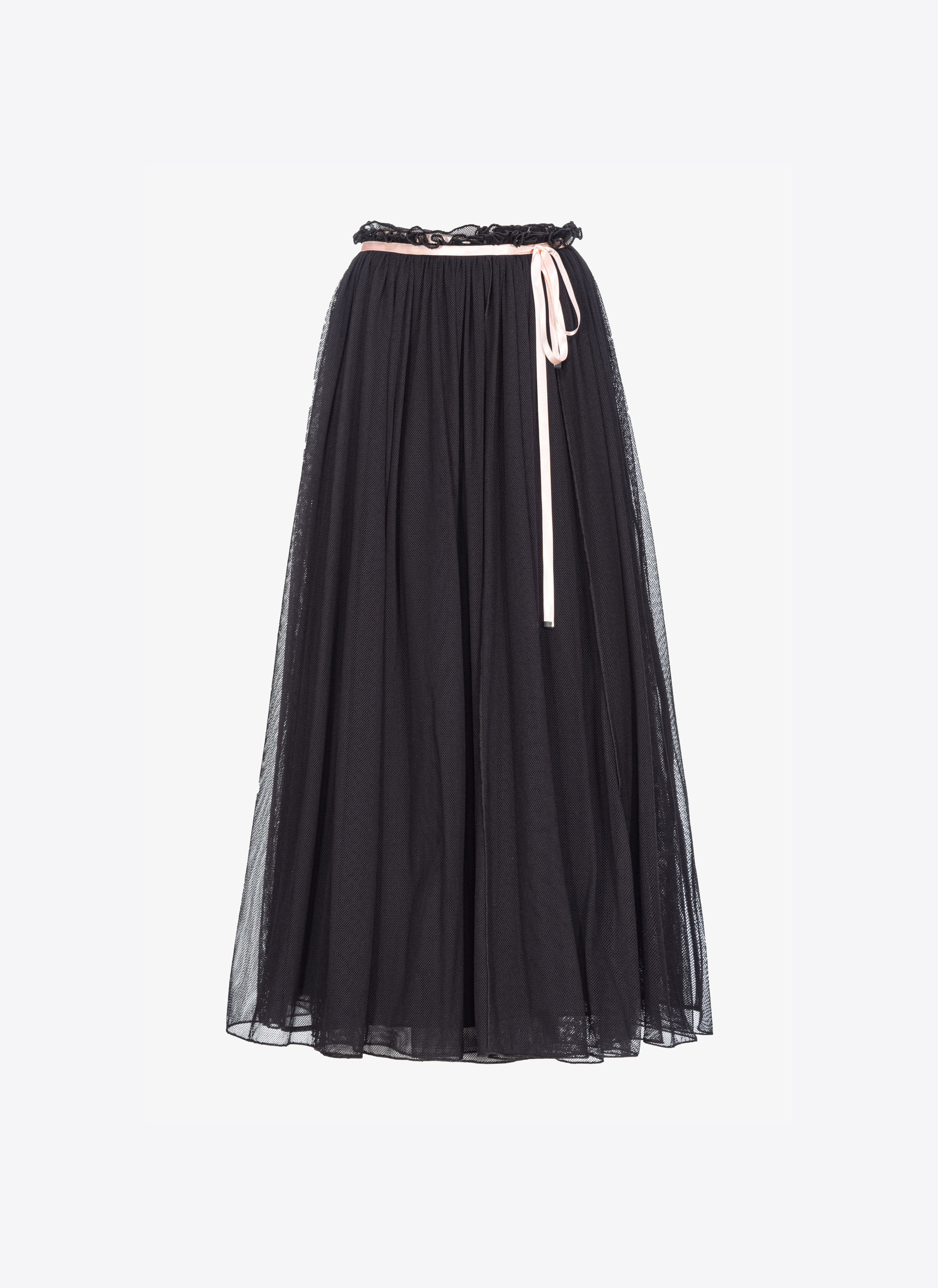 Pinko Reimagine Tulle Long Skirt By Patrick Mcdowell In Black/pink