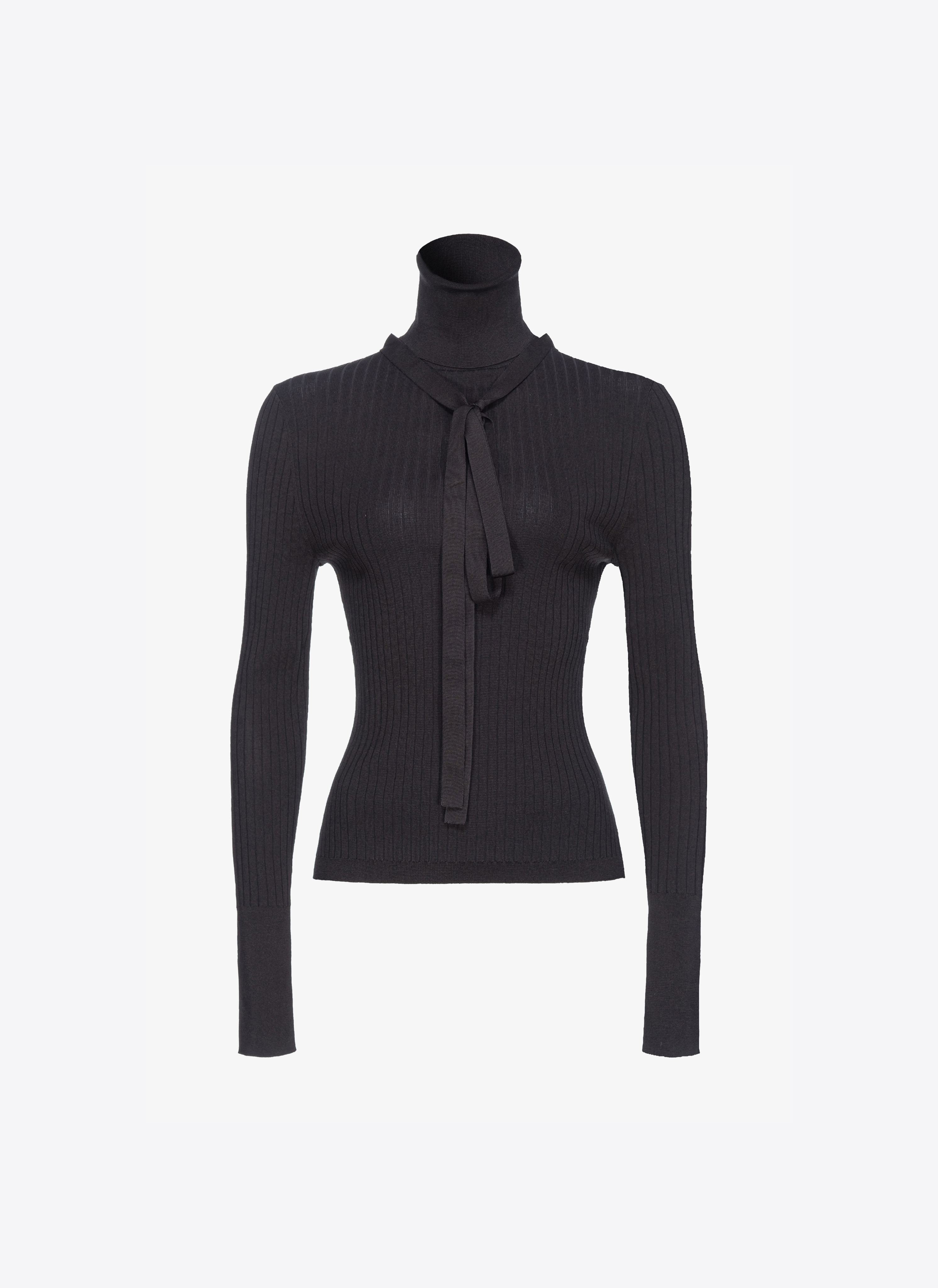 Pinko Reimagine Silk-blend Turtleneck Sweater By Patrick Mcdowell In Limo Black