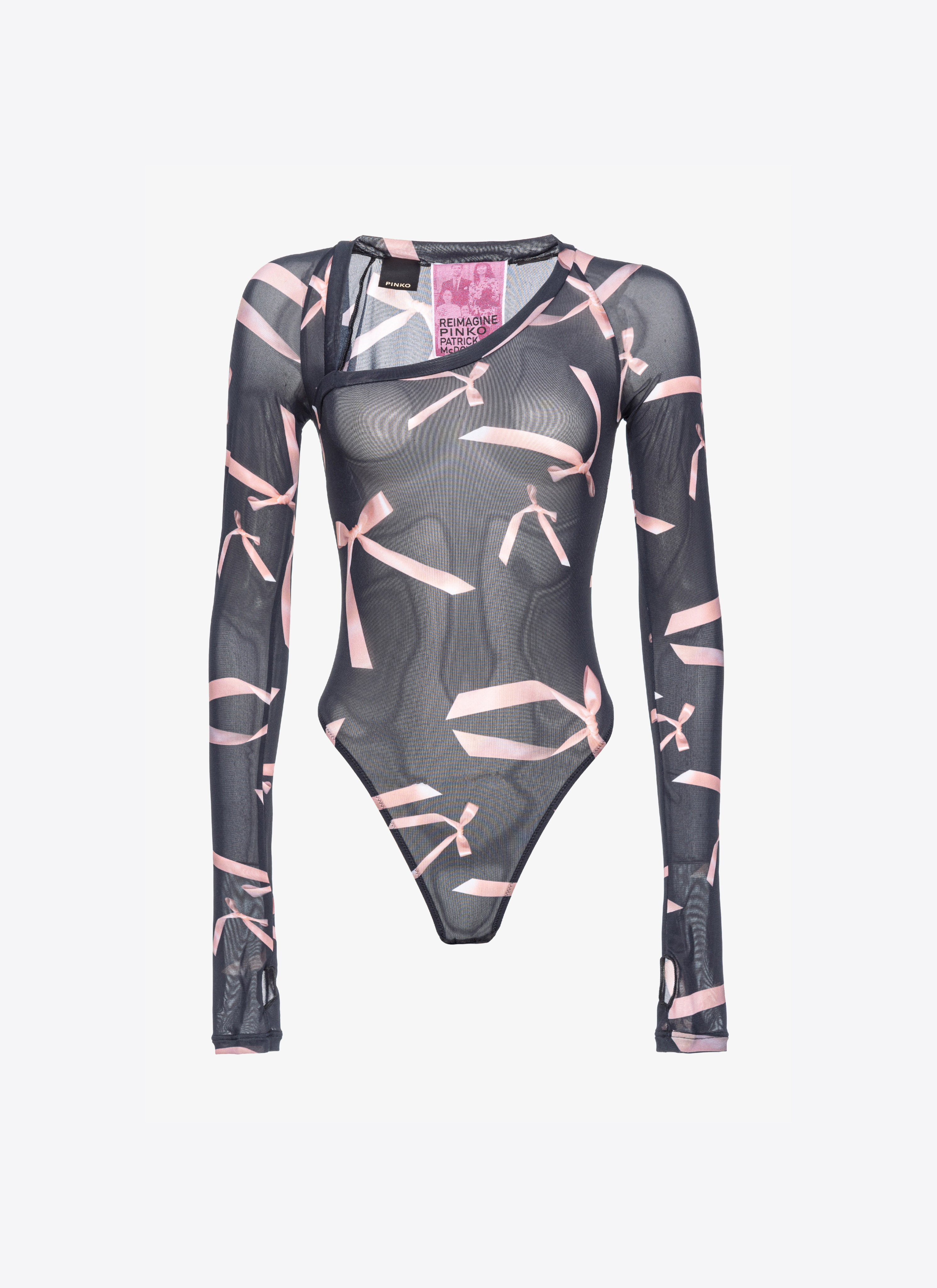 Shop Pinko Body Imprimé Nauds Reimagine  By Patrick Mcdowell In Noir/rose