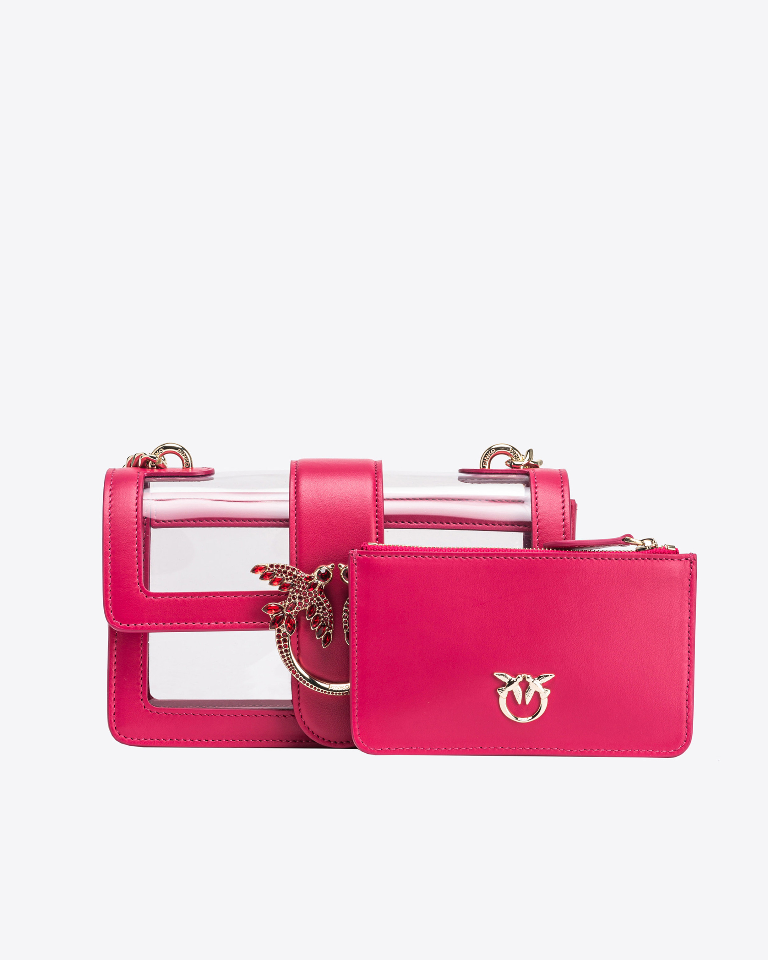 PINKO Galleria Mini Love Bag One Light in transparent material 