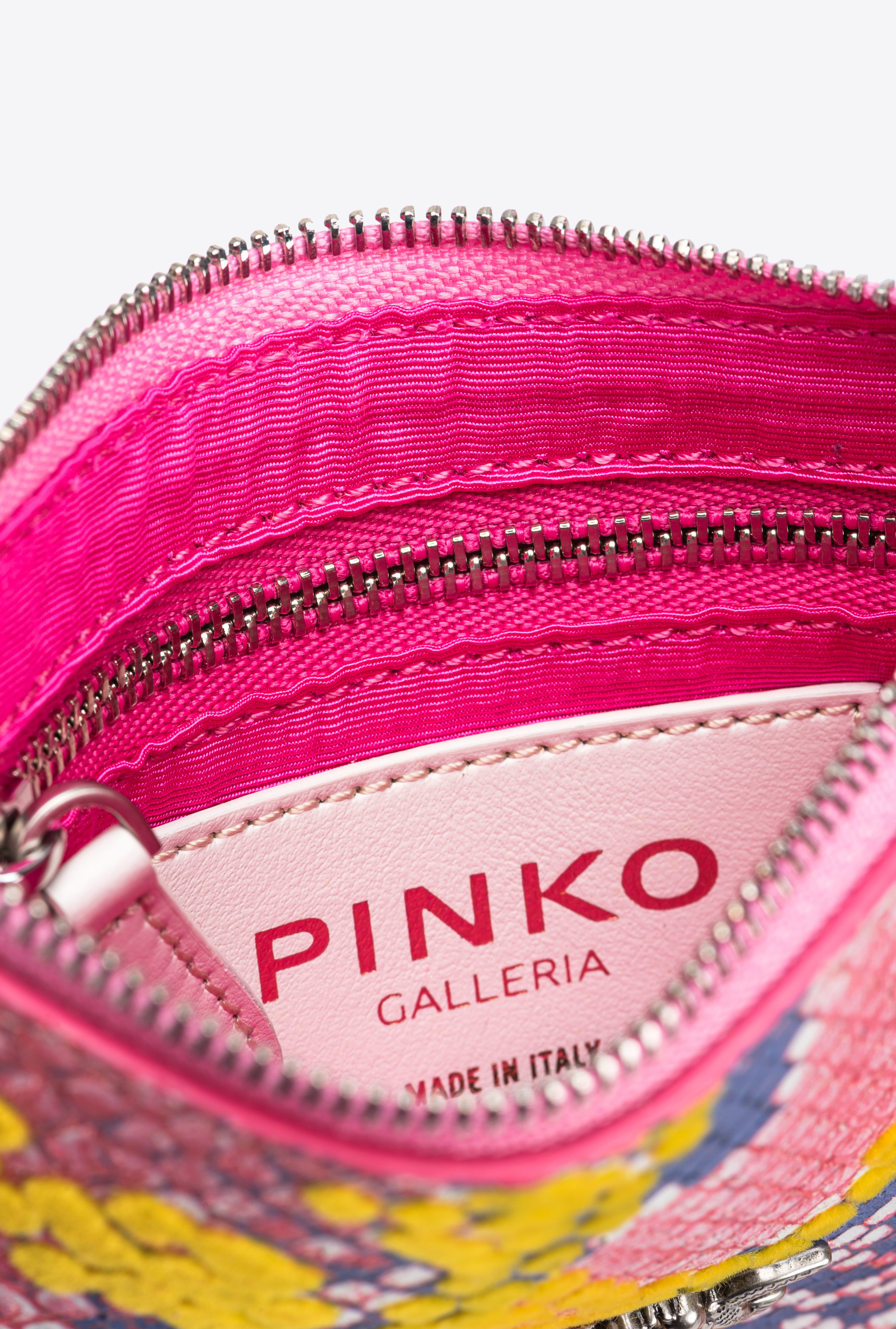 Shop Pinko Pochette Plate En Cuir Embossé Reptile  Galleria In Multi. Rosa/giallo-old Silver