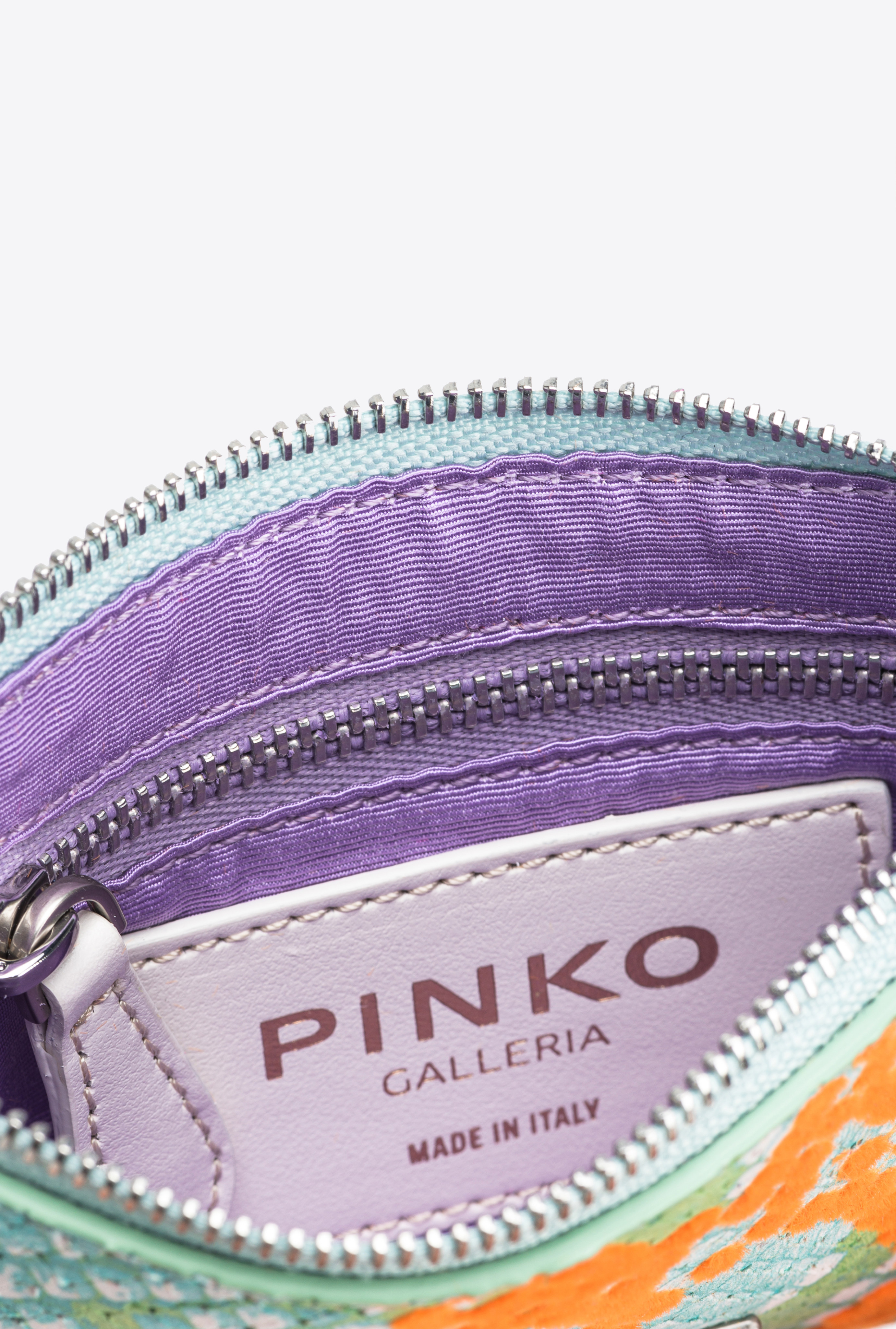 Pinko Bustina Pouch Piatta Rettile  Galleria In Mult.verde/arancione-old Silver