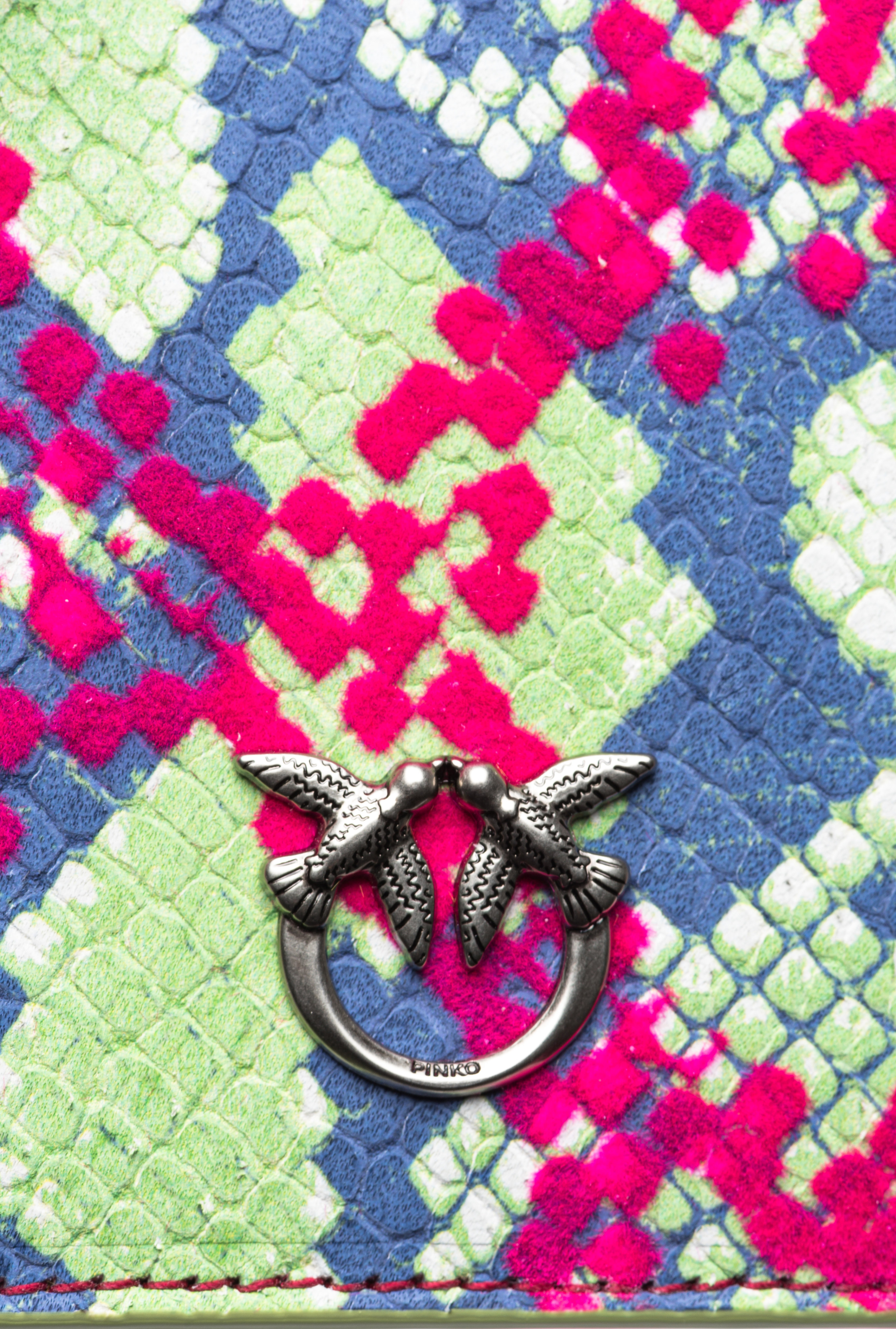 PINKO Galleria flat pouch in reptile skin 3